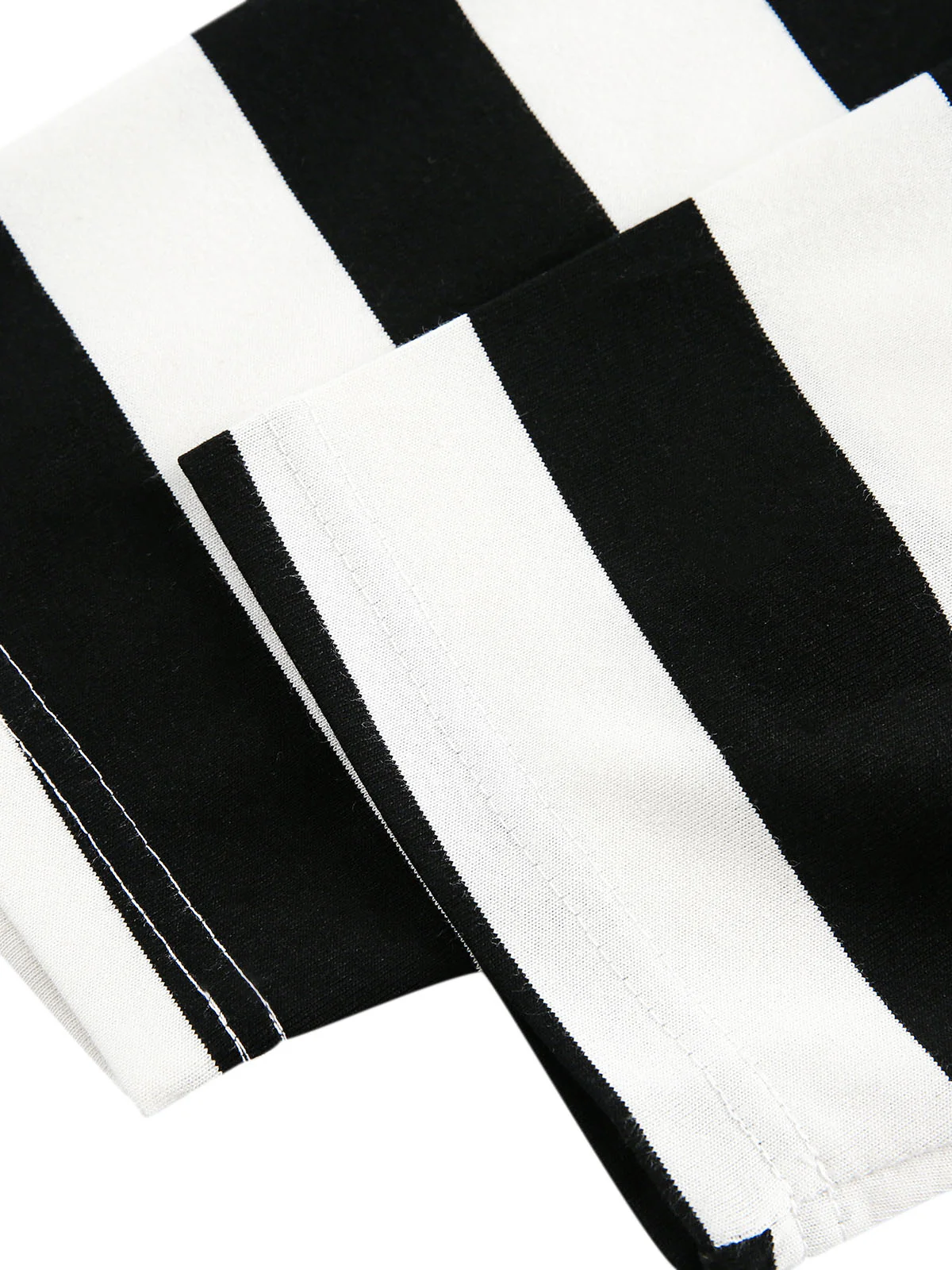 Striped Detachable Fur Collar Long-Sleeve T-shirt - 2397