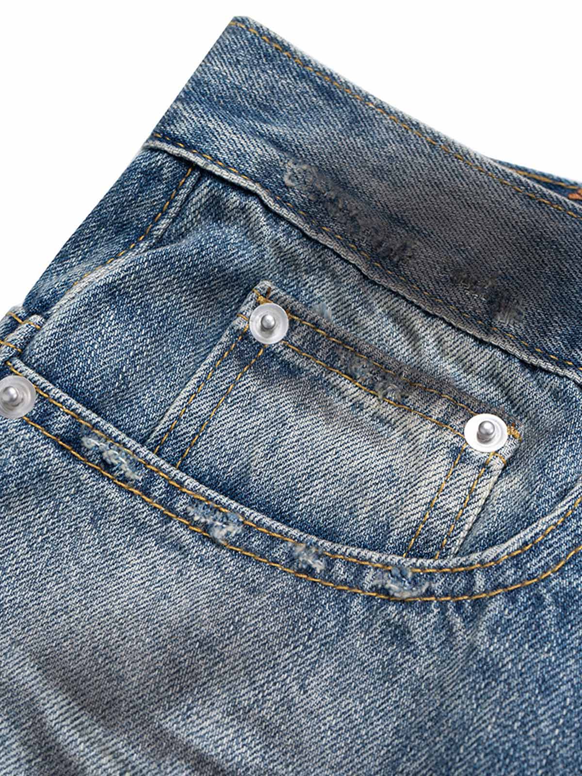 Tie-Dye Distressed Denim Shorts