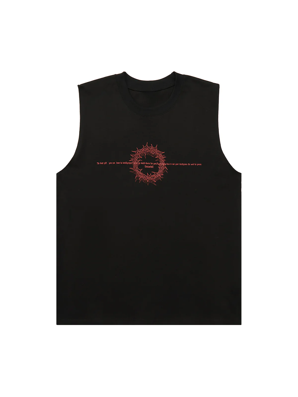 Thesupermade Thorn Ring Retro Font Street Rap Sleeveless Vest