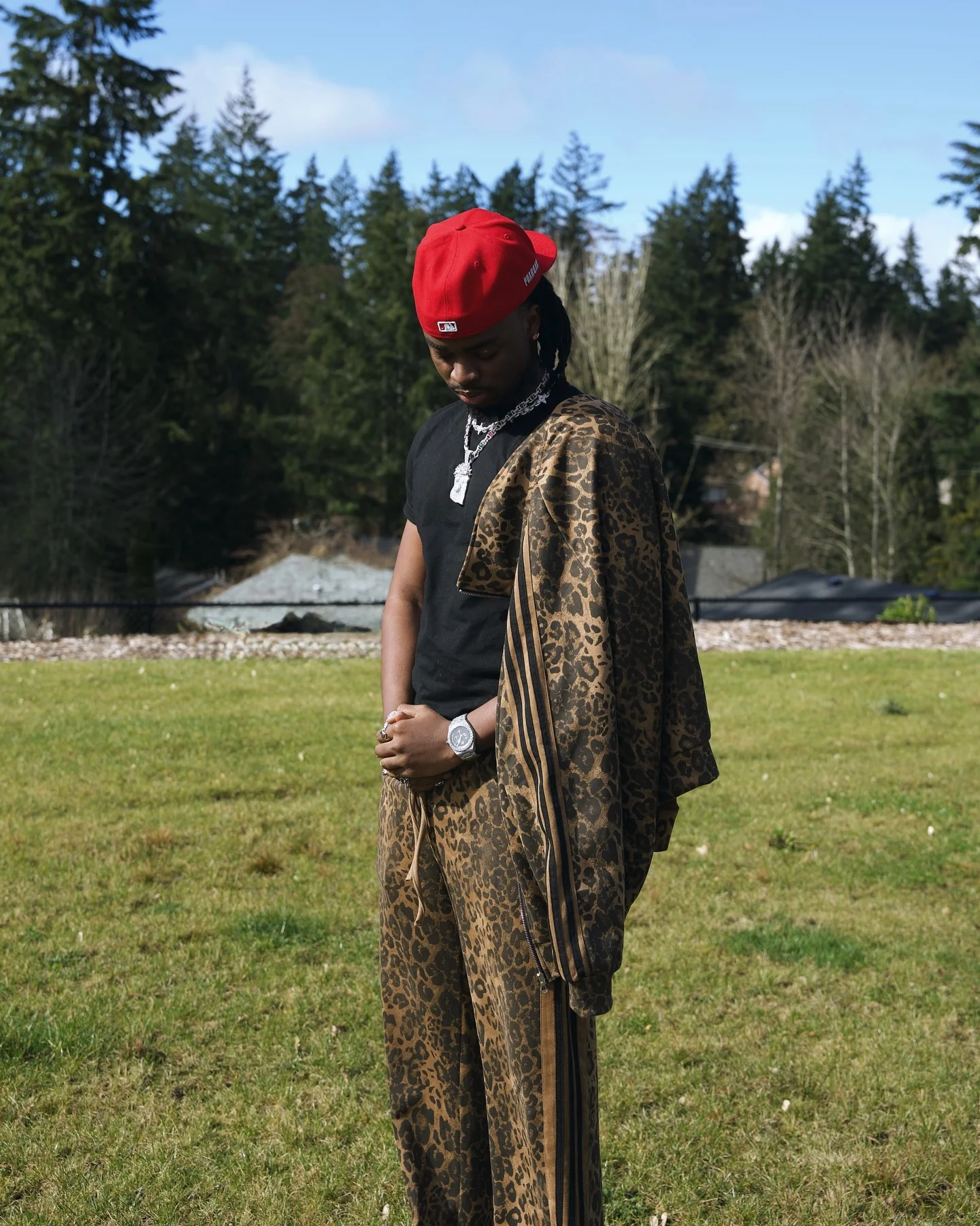 Thesupermade Cheetah Print Suede Tracksuit - 2277