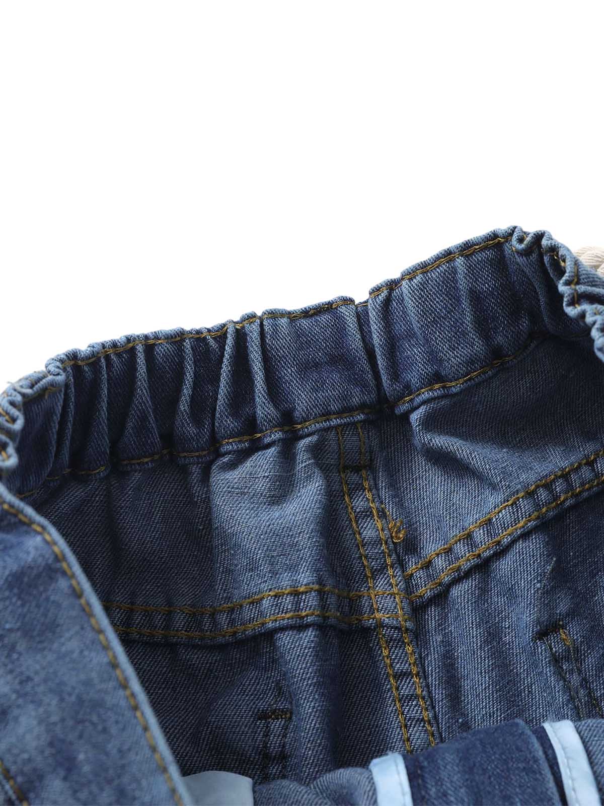 Street Drawstring Star Applique Jeans