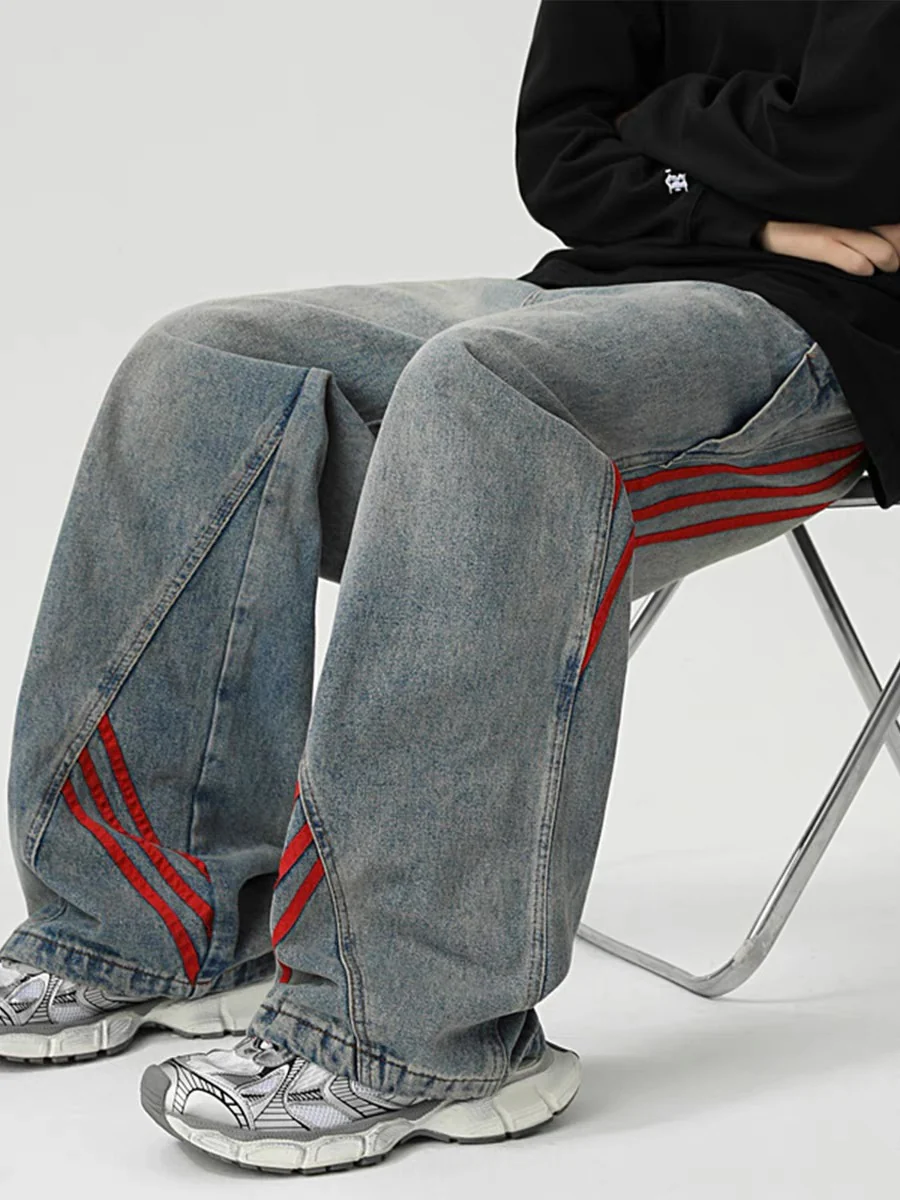 Thesupermade American Retro Contrast Washed Jeans