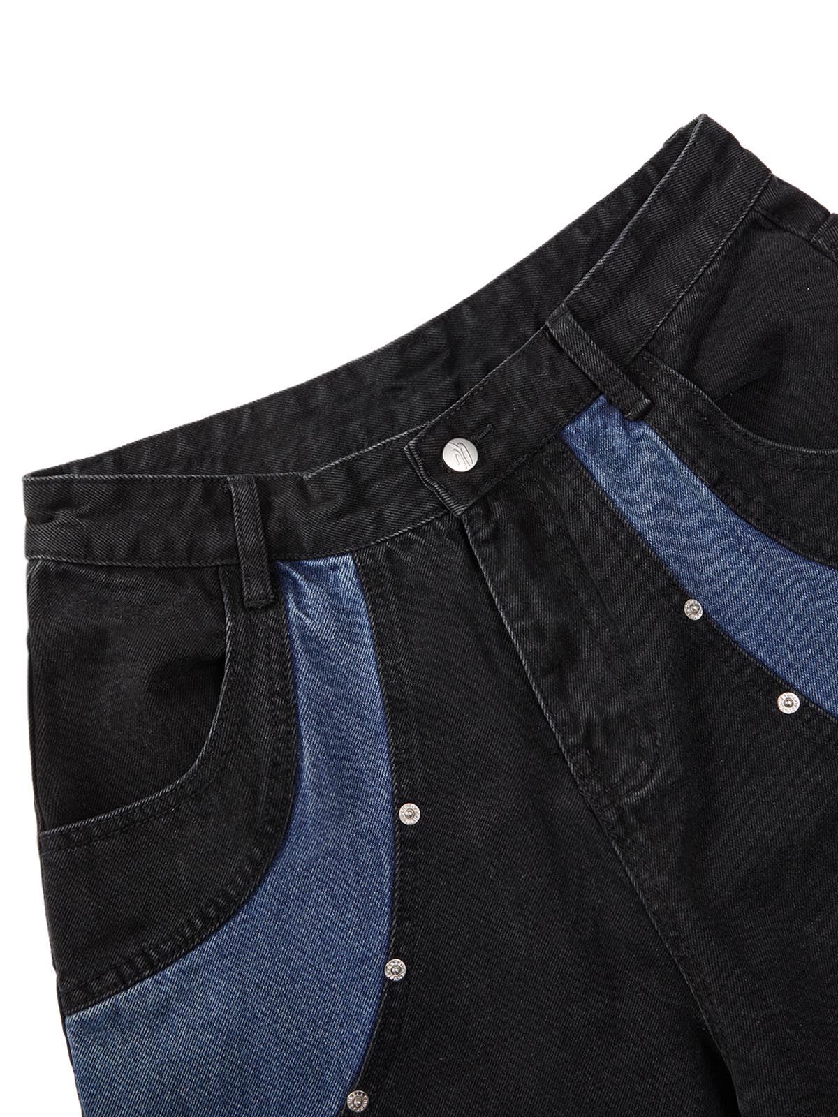 Deconstructed Patchwork Short-Sleeve Cropped Denim Set