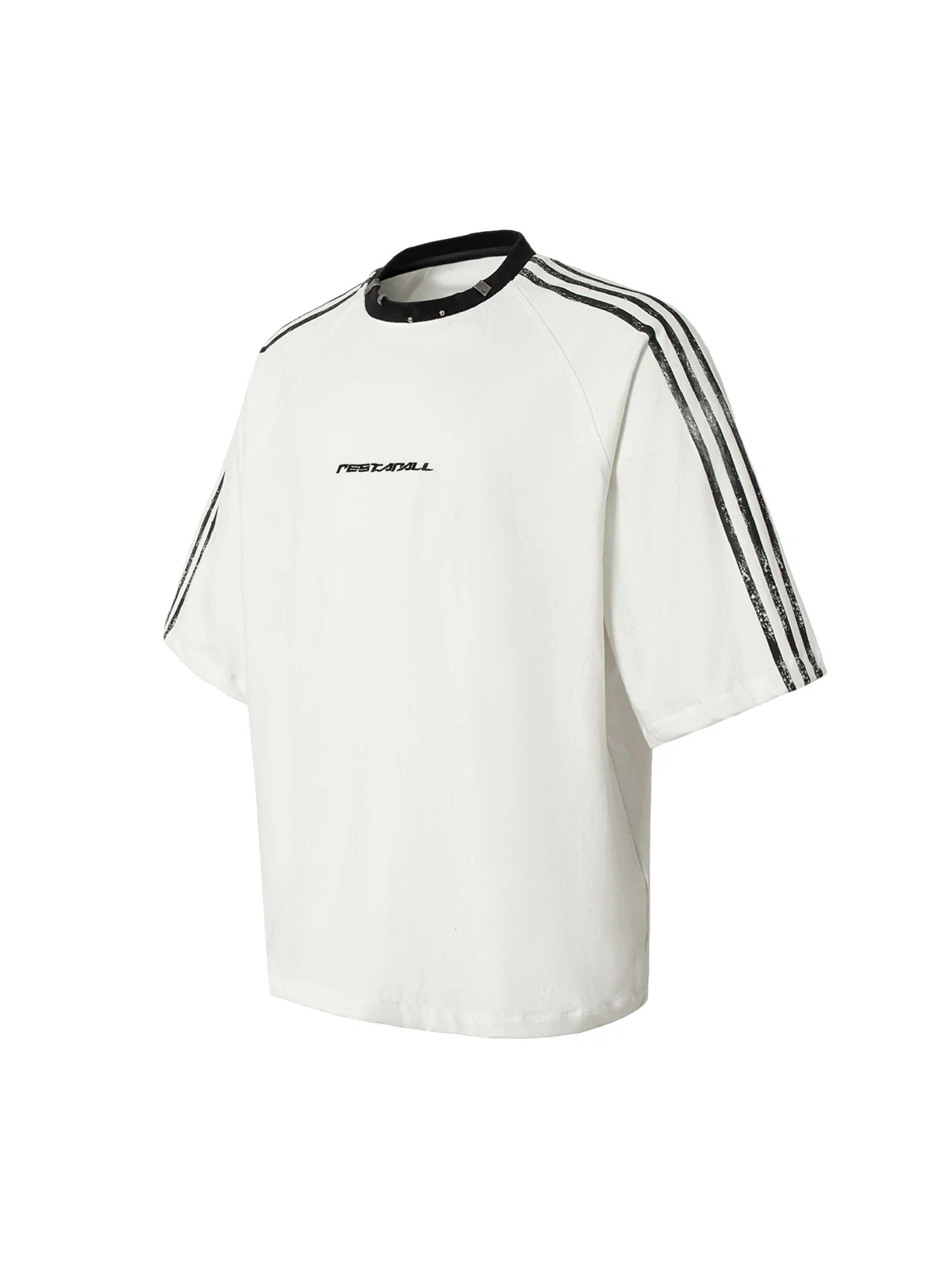 Heavy Washed Street Metal Collar T-shirt