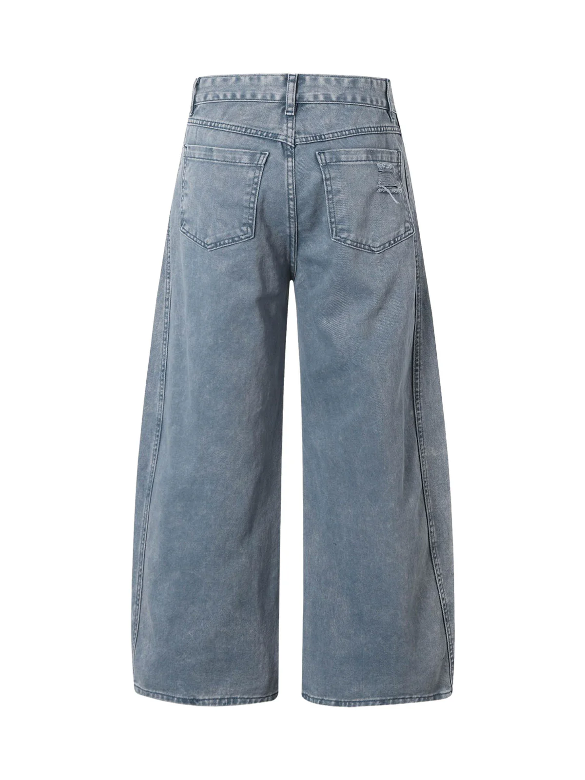 Washed Distressed Ripped Barrel Jeans