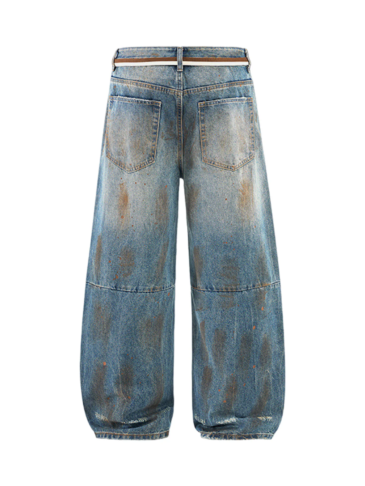 Retro Ink-Splashed Ripped Jeans