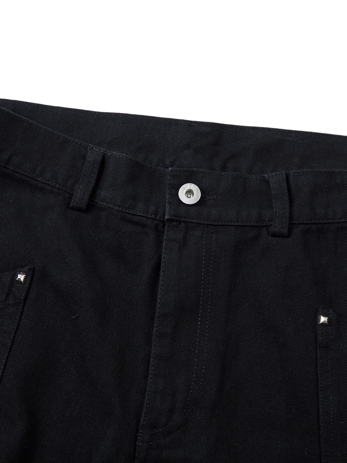 Deconstructed Split Rivet Cargo Jeans
