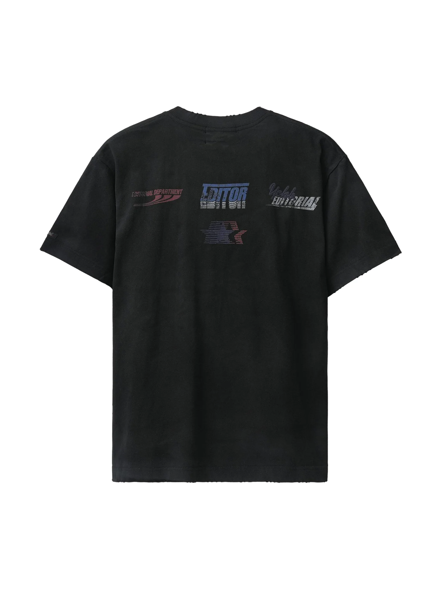 Thesupermade Dirty Wash Heavy Print Street Rap T-Shirt - 2392