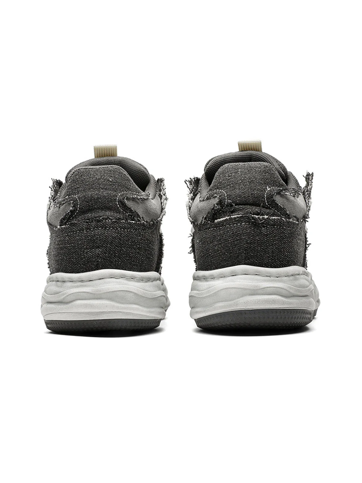 Distressed Deconstructed Split Whisker Platform Sneakers