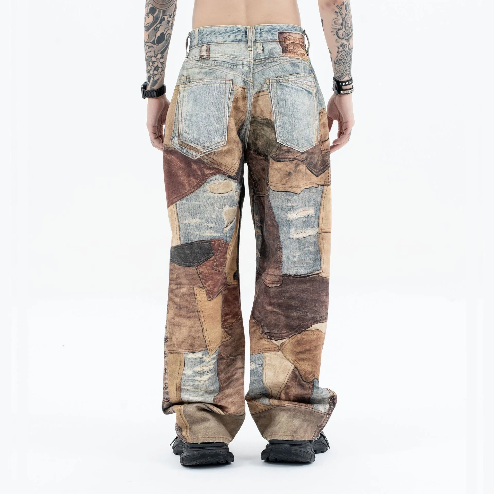 Thesupermade High Street Distressed Washed Printed Jeans - 2246