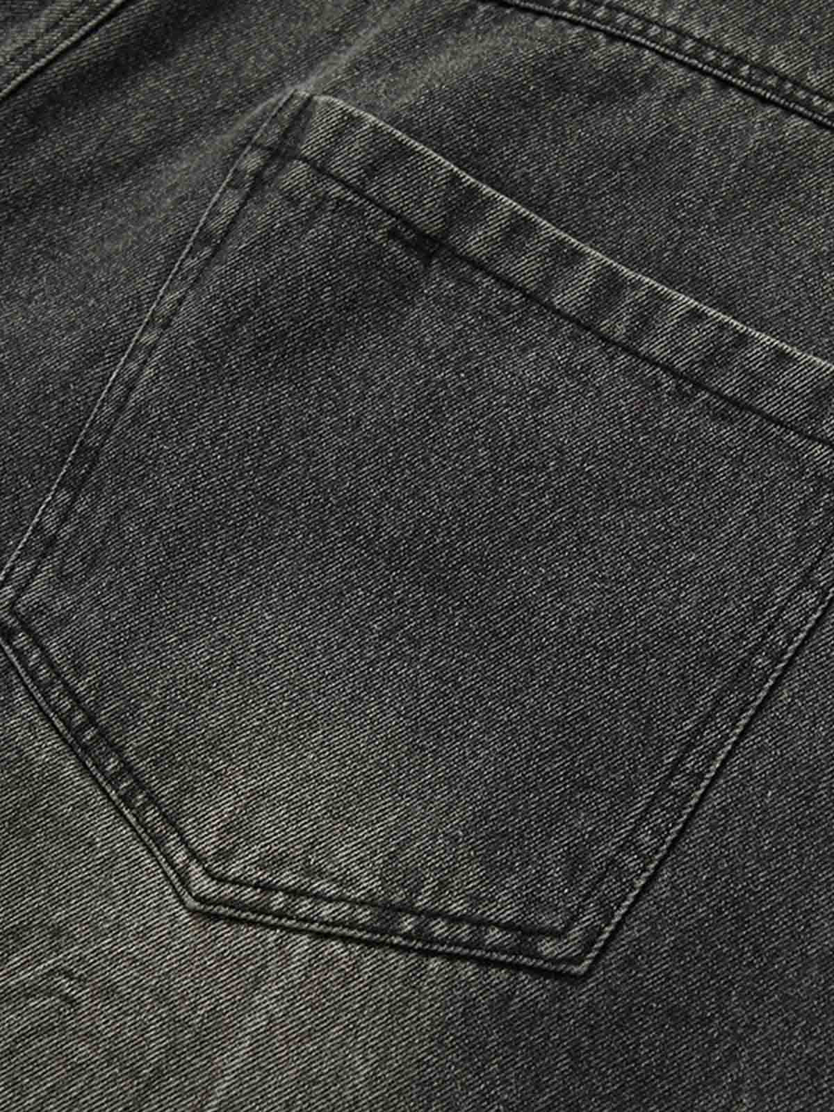 Retro Cartoon Graffiti Washed Ripped Tassel Jorts