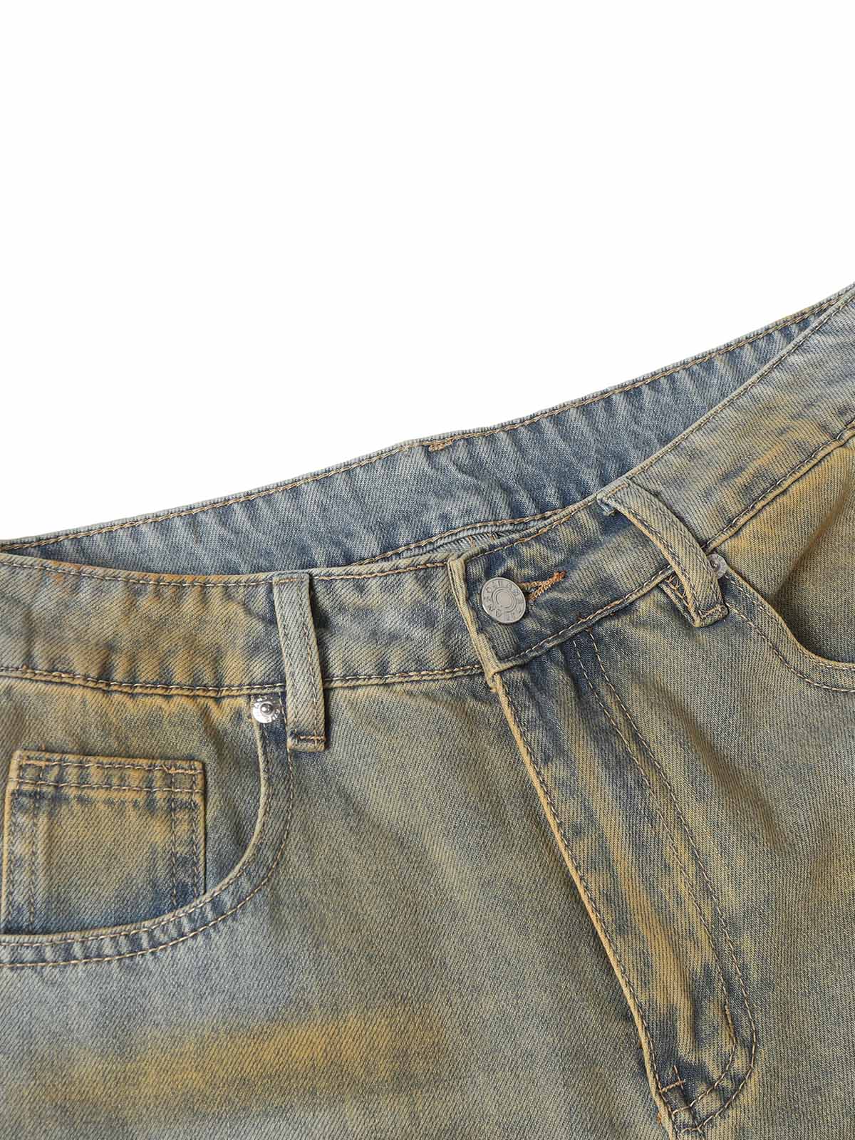 Street Wash Spray Paint Denim Jorts