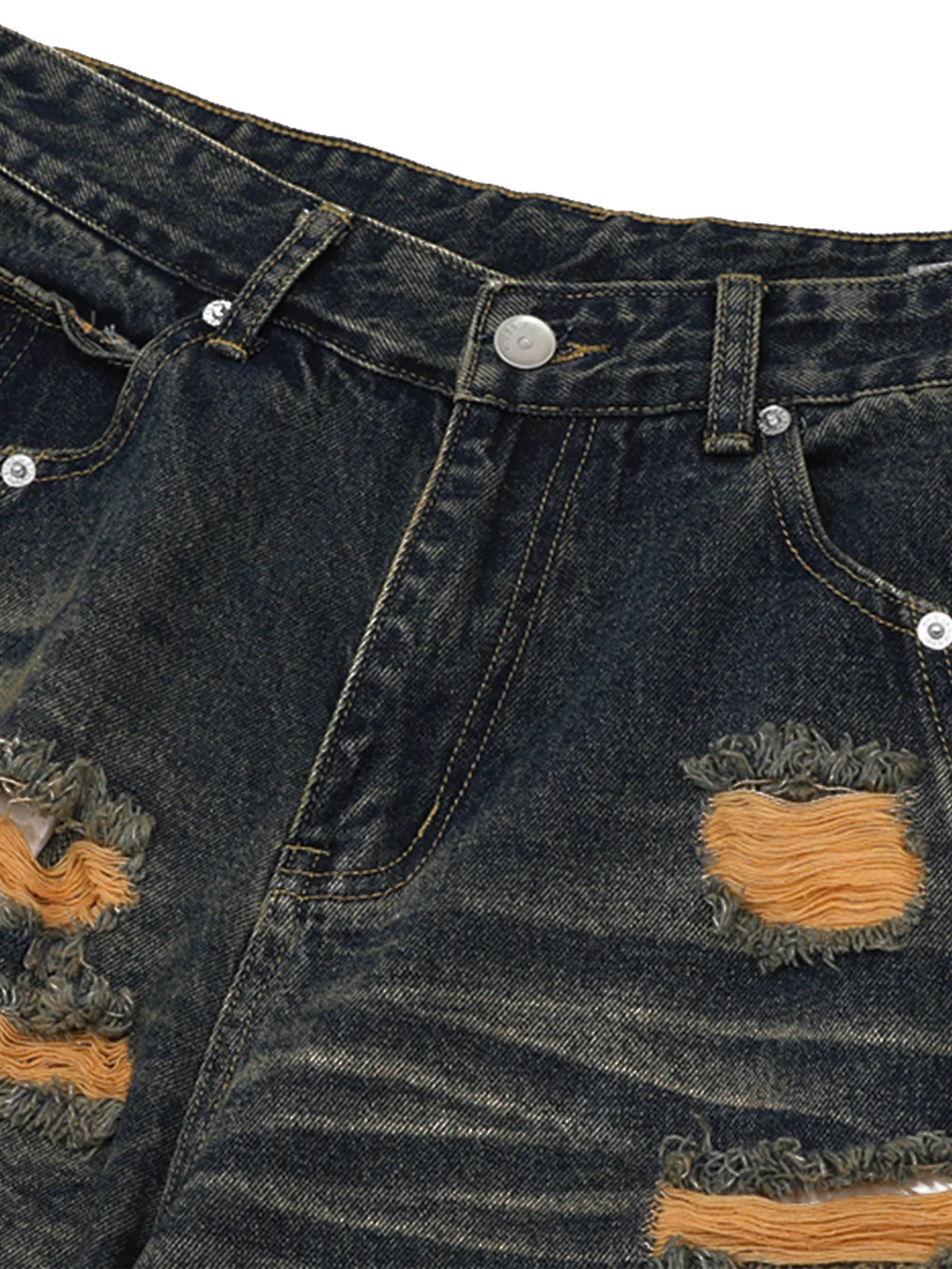 Distressed Washed Distressed Denim Set