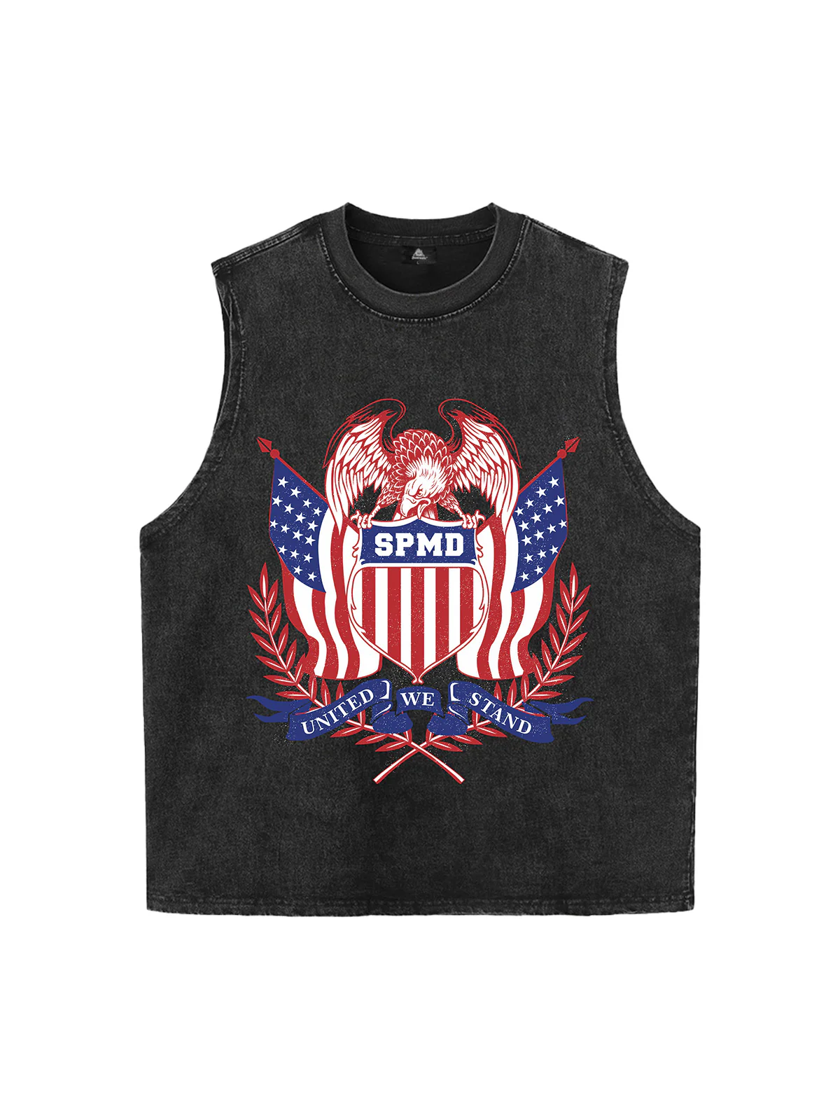 Original Printed Eagle Graphic Stylish Sleeveless Denim Vest