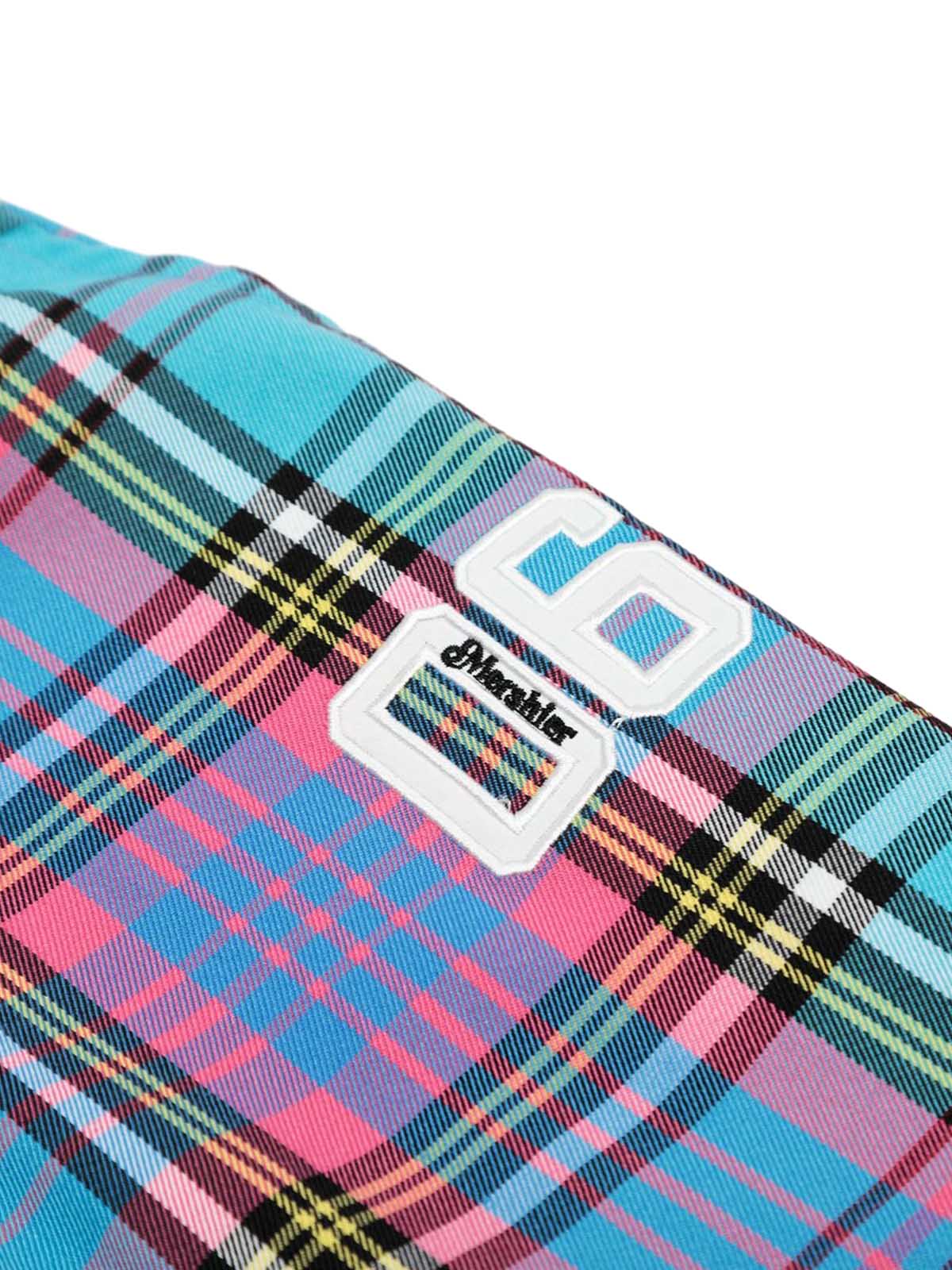 Draw String Contrast Plaid Pants