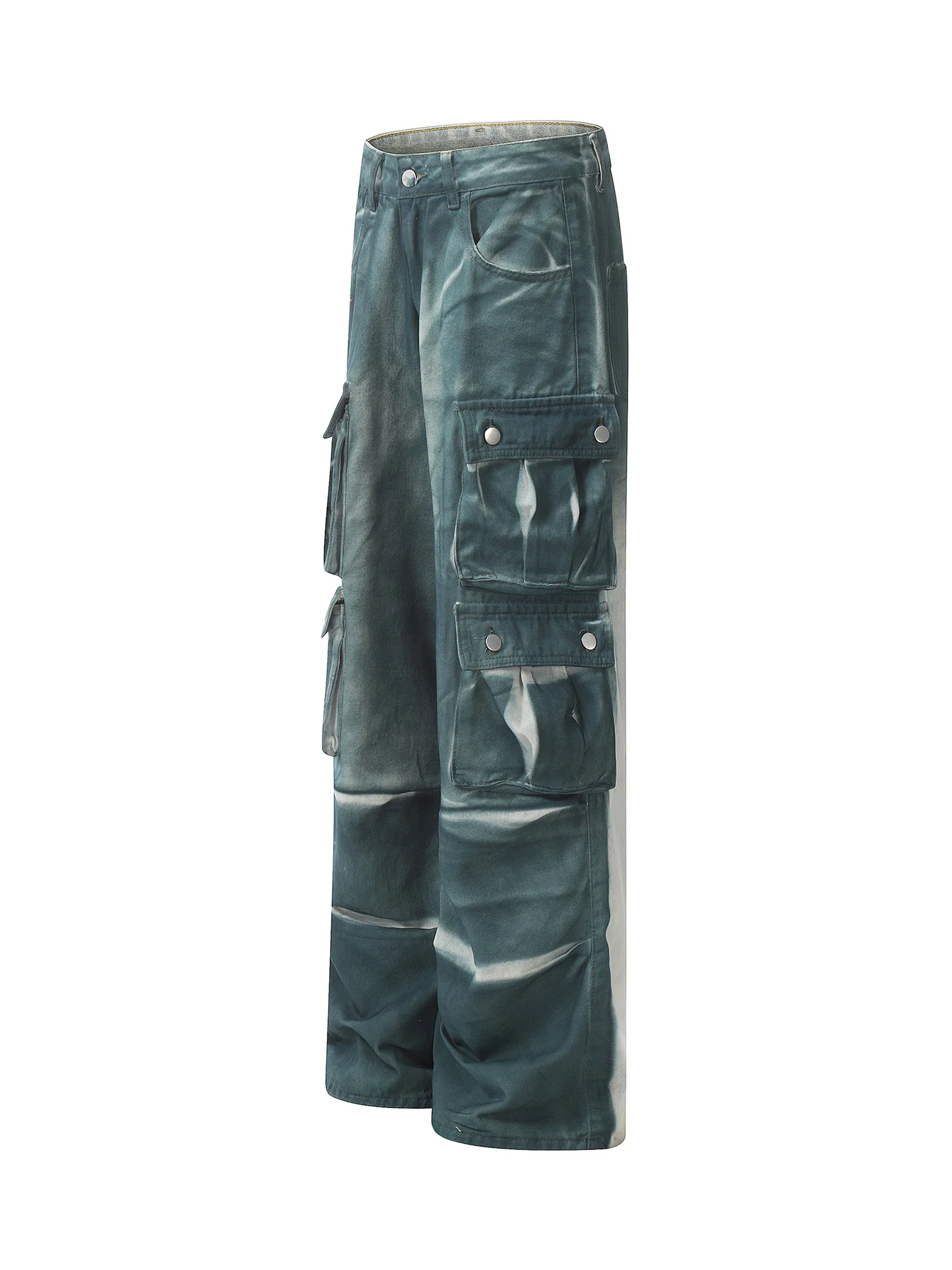 Thesupermade Gradient Dip Dye Wash Multi-Pocket Cargo Jeans - 2276