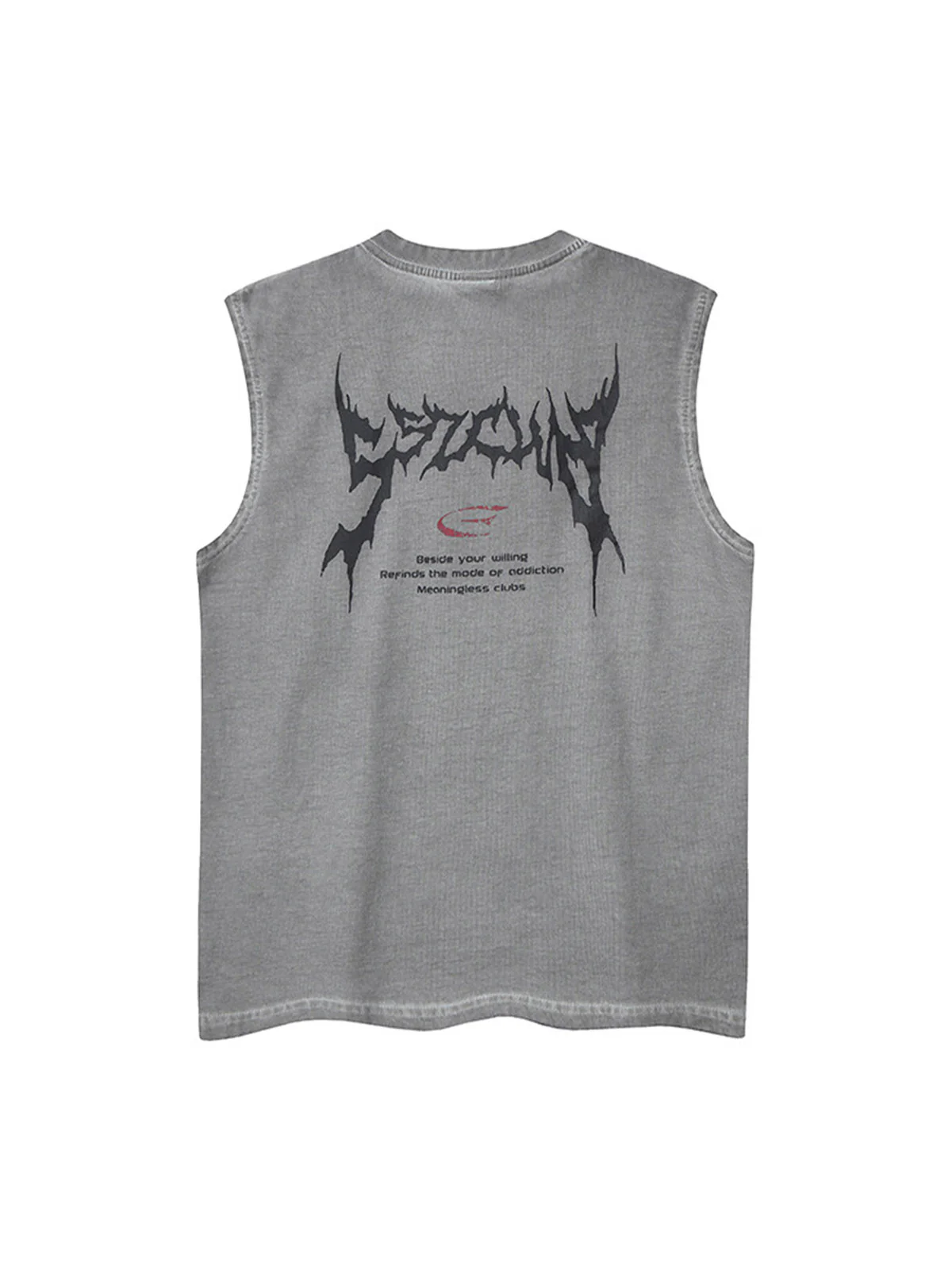 Retro Washed Letter Print Vest