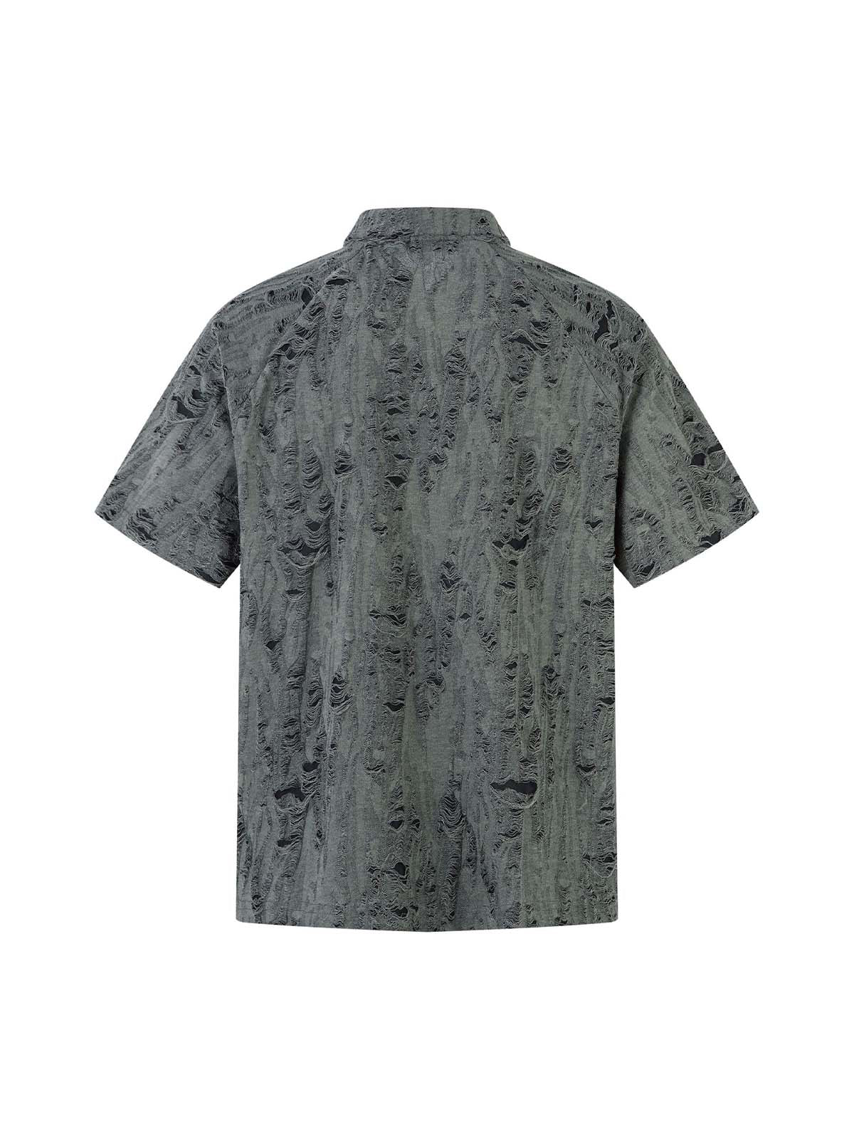 Distressed Ripped Short Sleeve Shirt