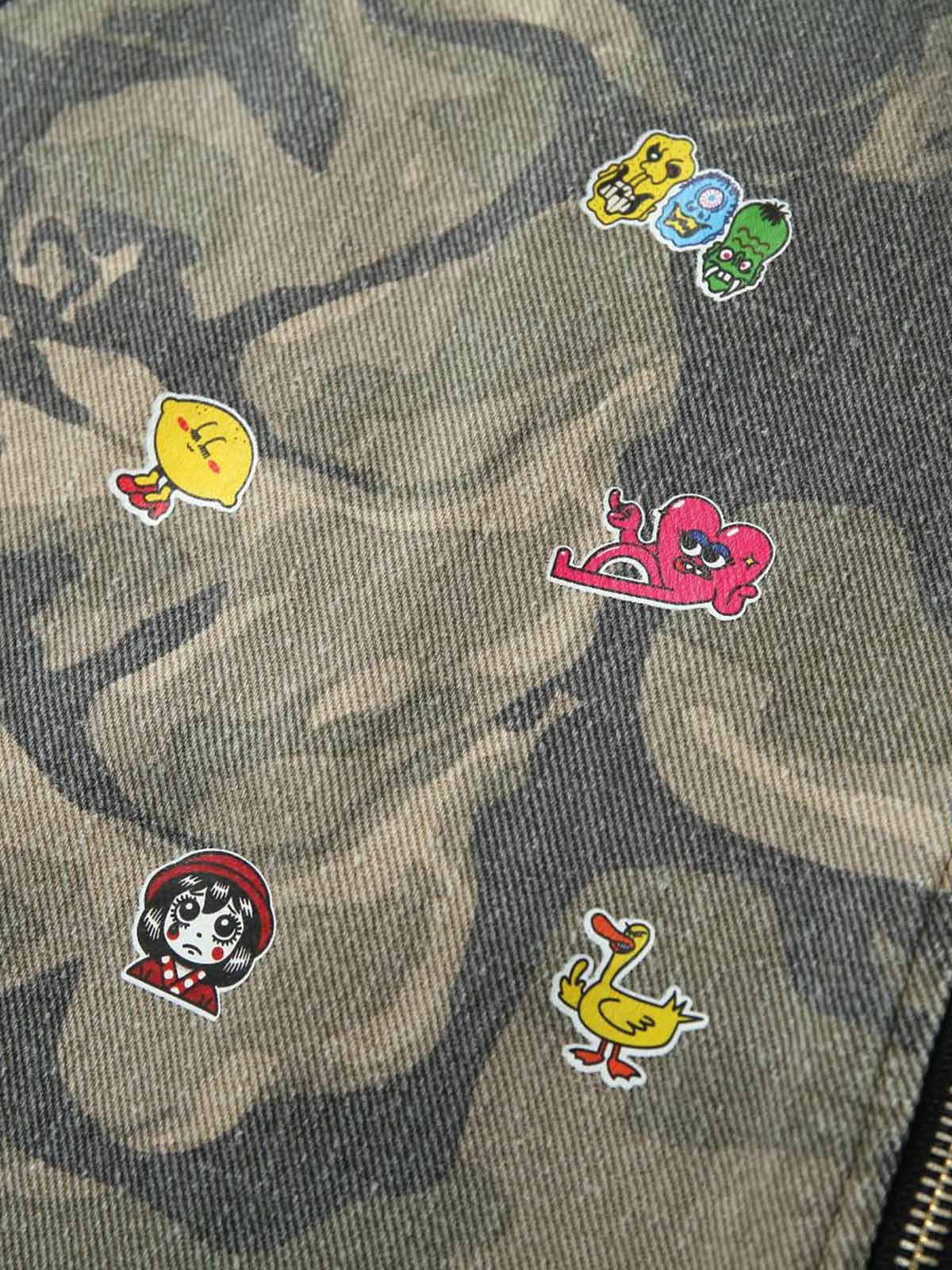 Graffiti Camouflage Patchwork Hooded Jacket