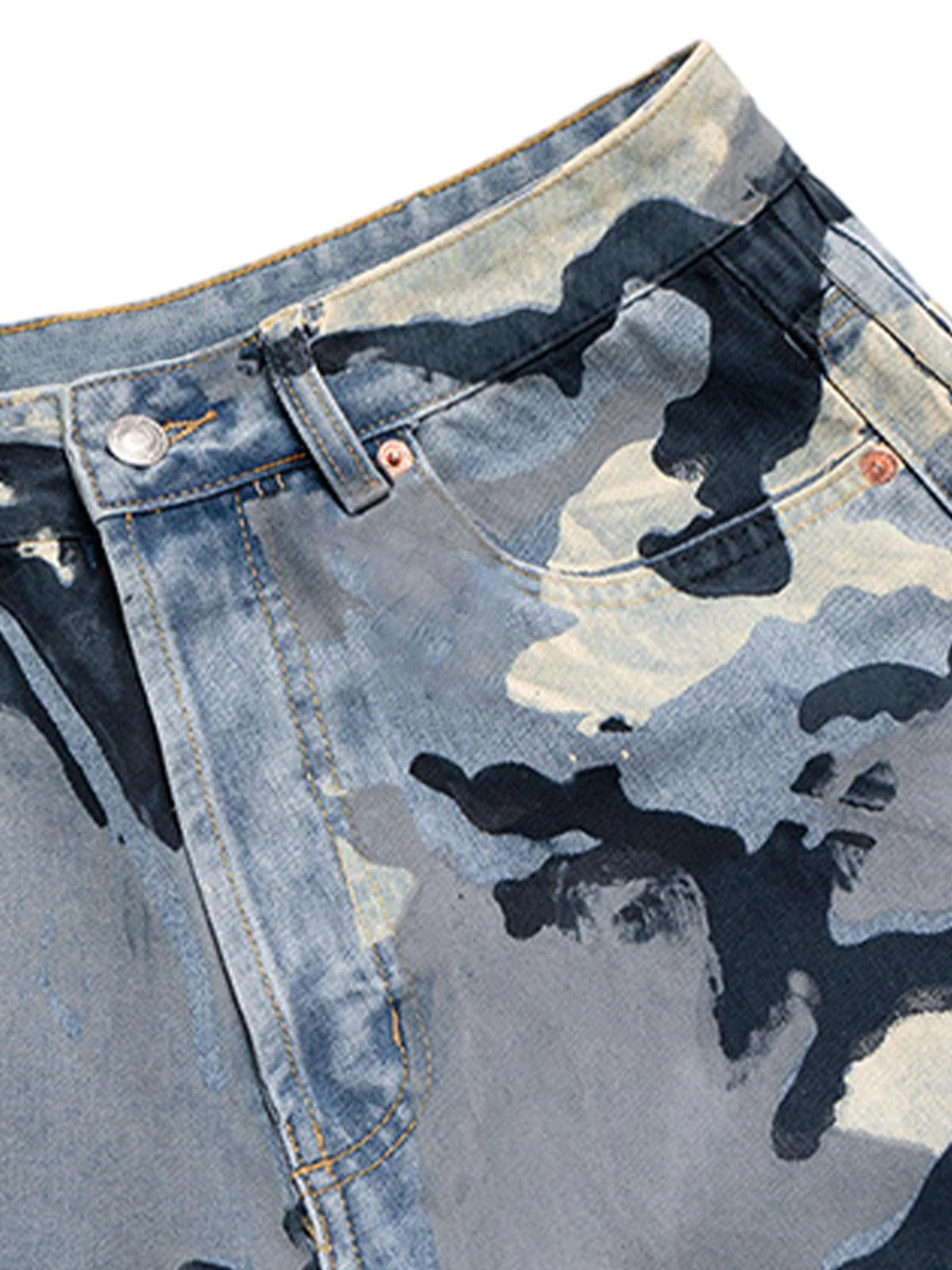 Street Retro Camouflage Baggy Jeans - 2395