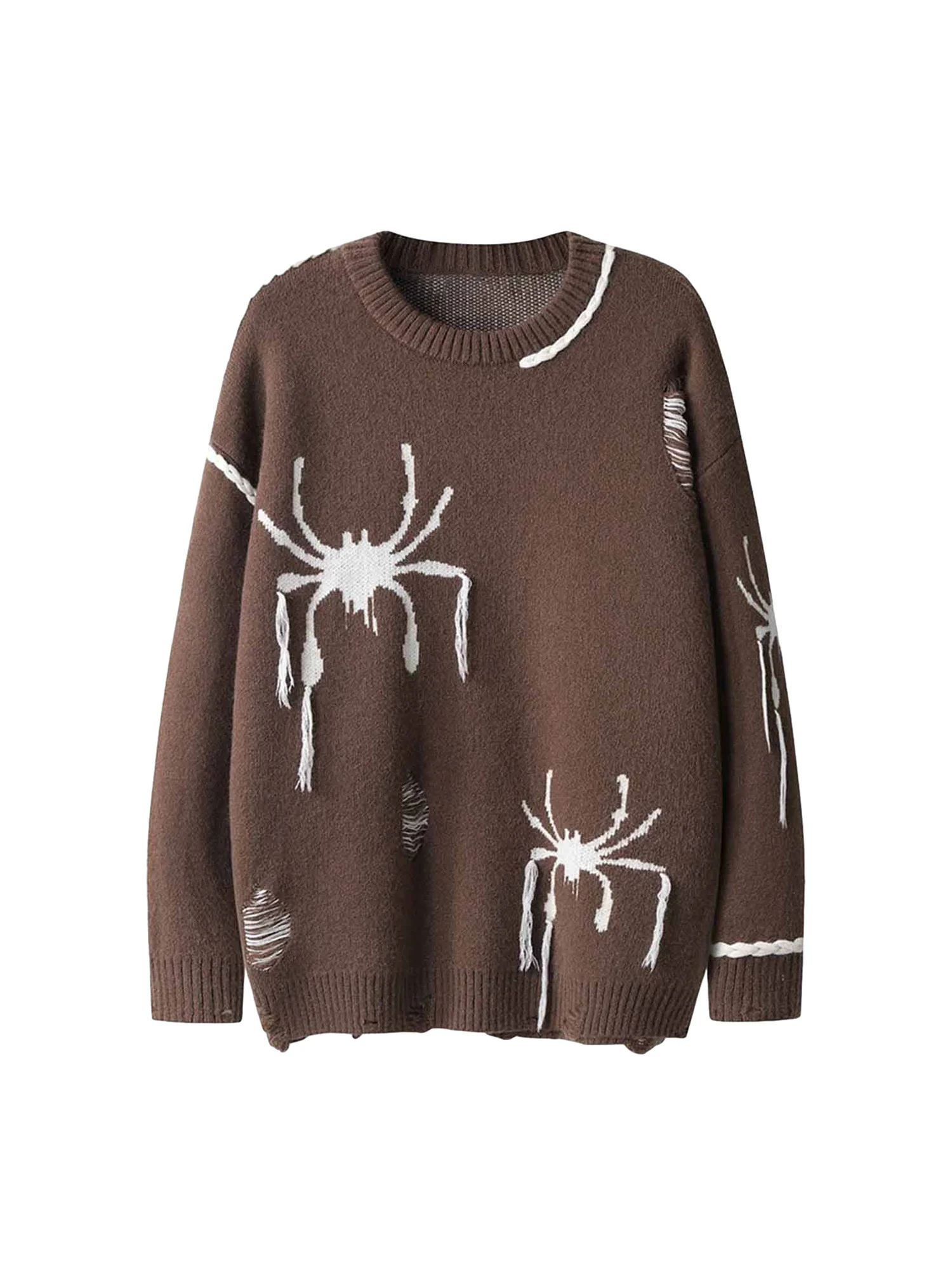 Thesupermade Spider Distressed Oversized Sweater