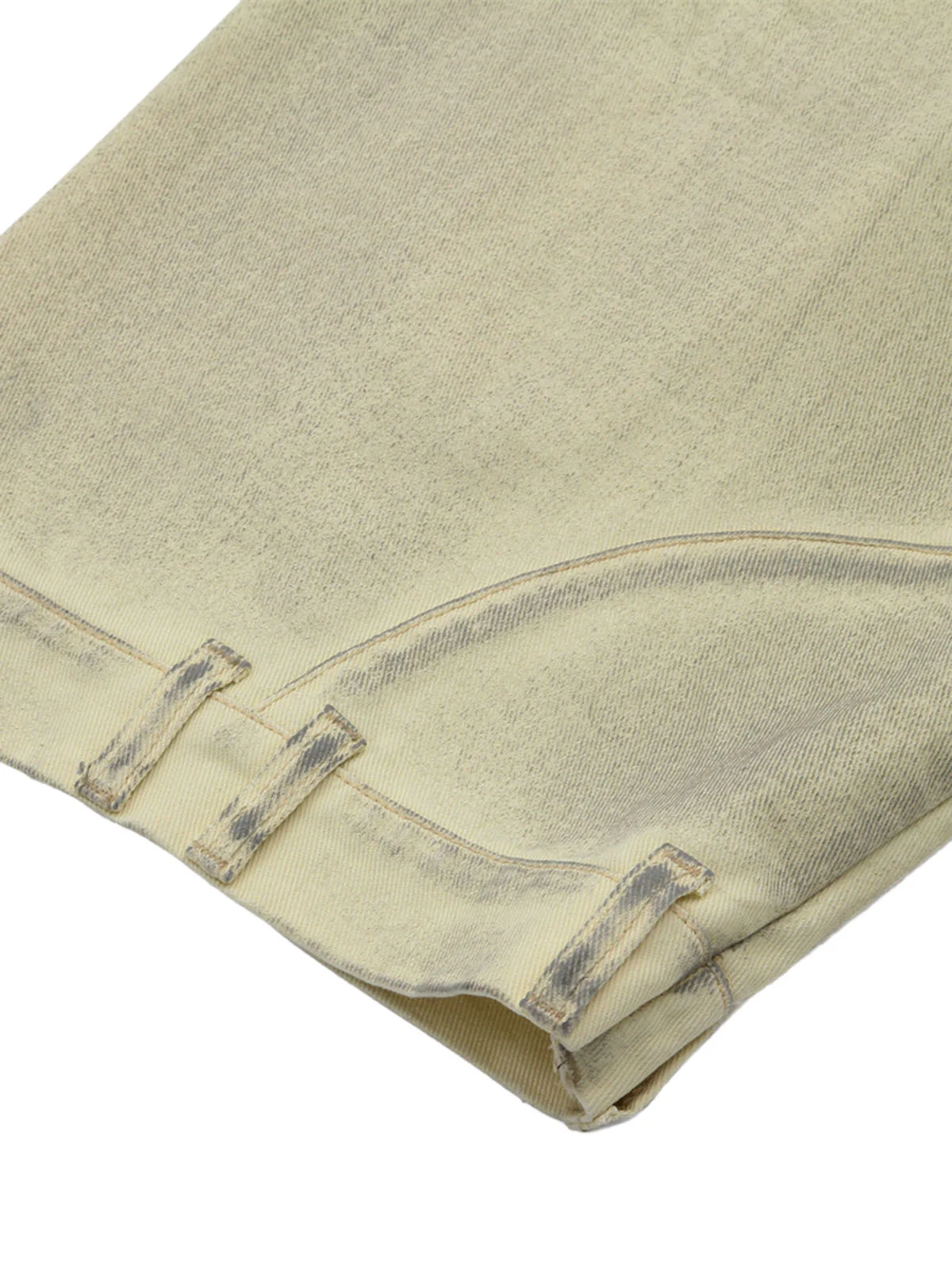 Washed Distressed Detachable Scarf Barrel Jeans