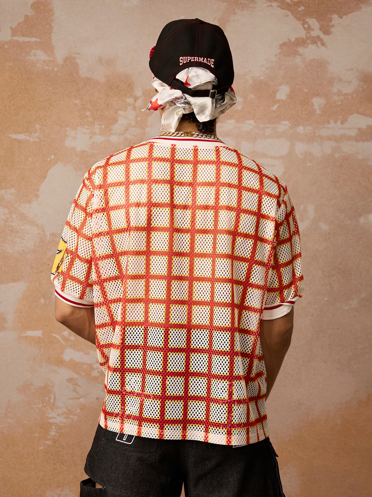 Original Jersey Plaid V-Neck T-shirt