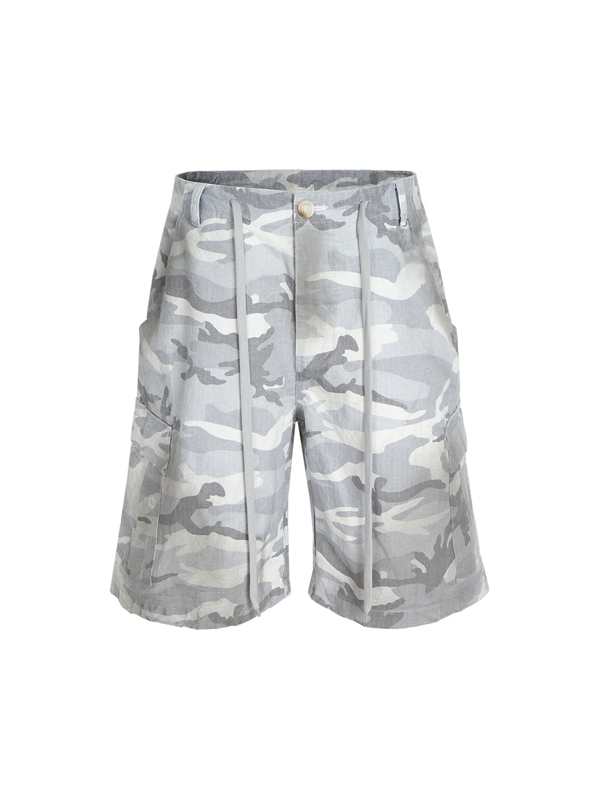 Drawstring Camouflage Cargo Shorts