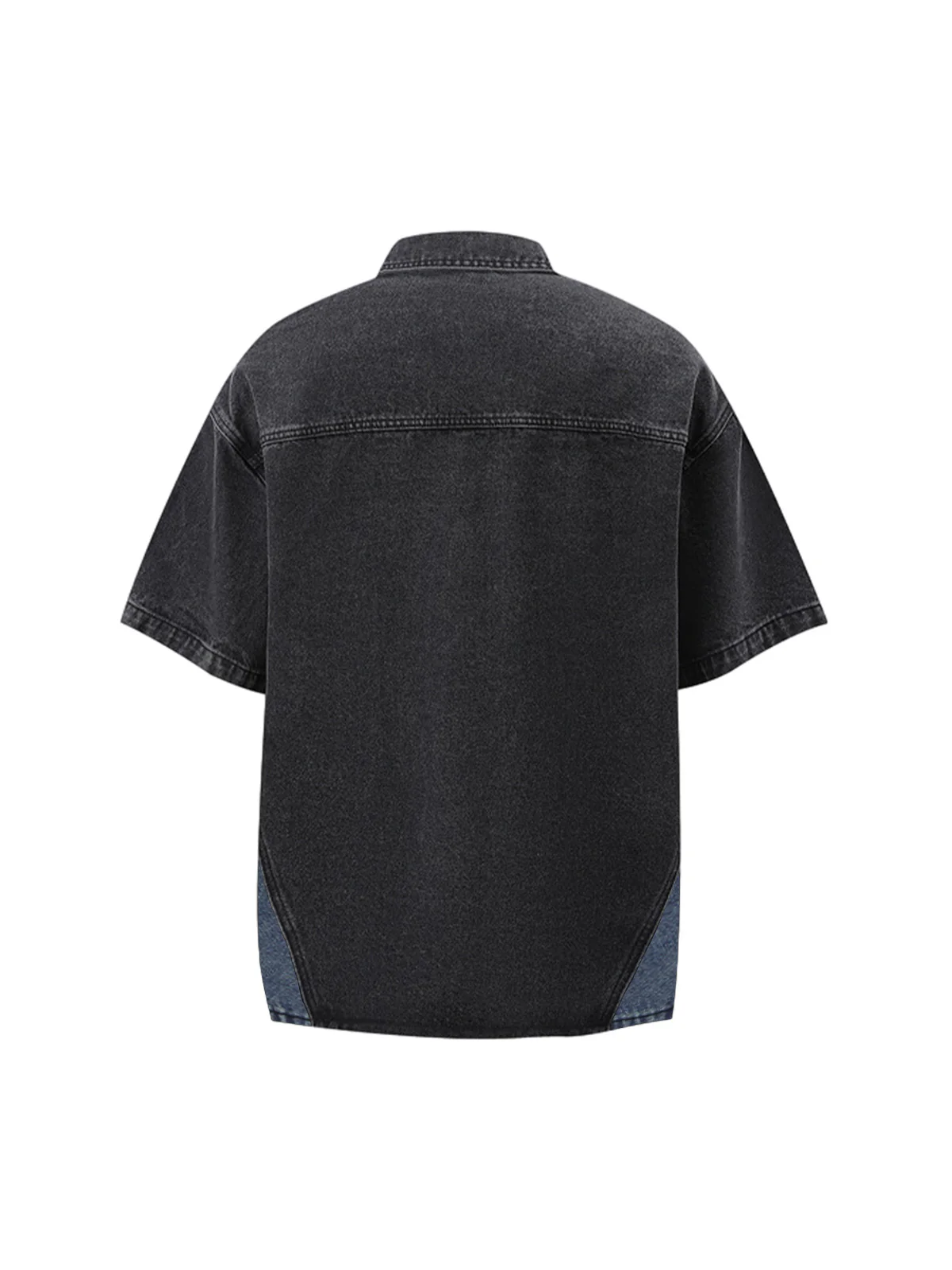 Deconstructed Patchwork Short-Sleeve Cropped Denim Set