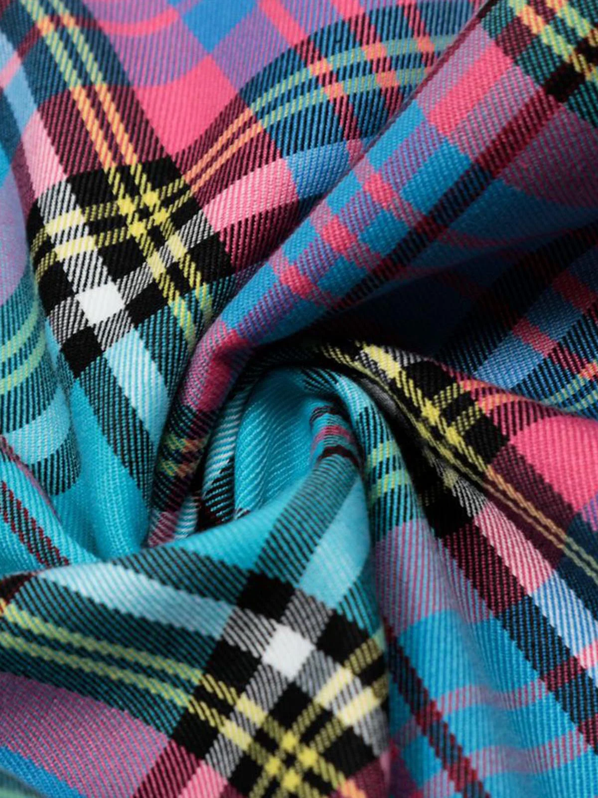 Draw String Contrast Plaid Pants