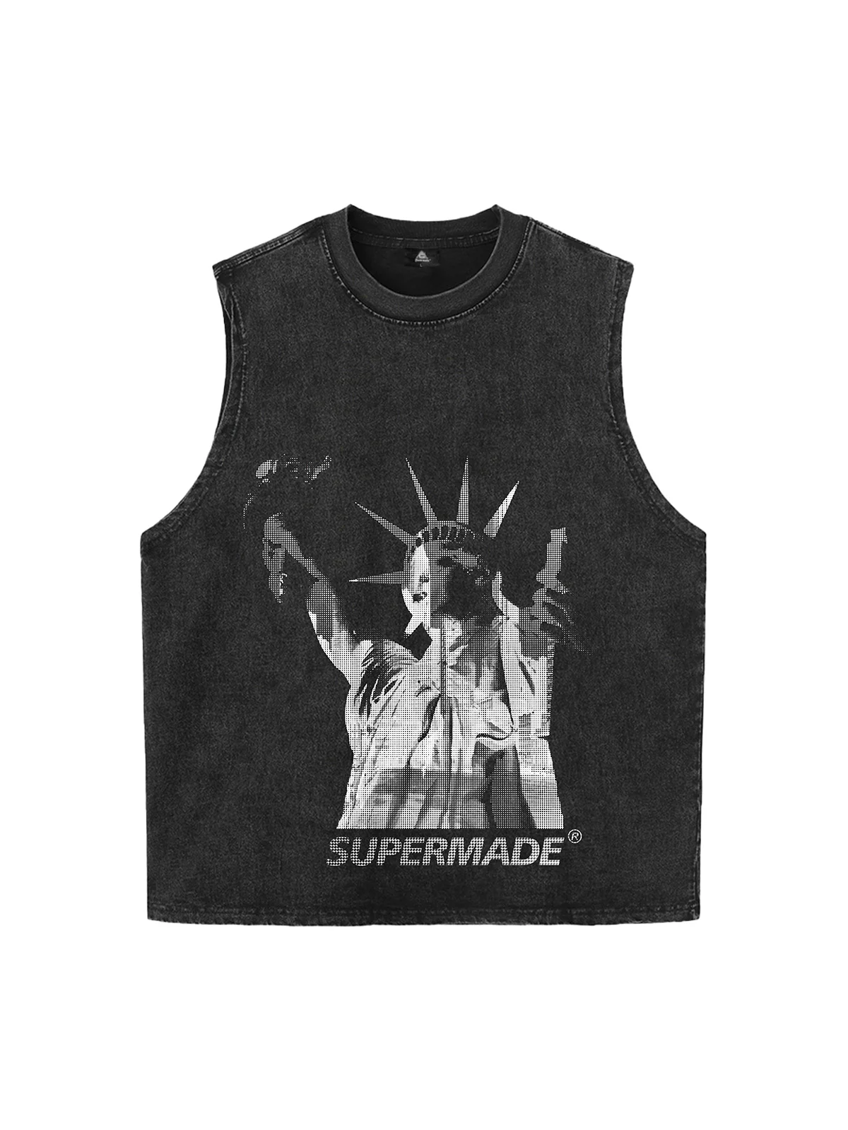 Original Stylish Graphic Tank Top Sleeveless Denim Vest