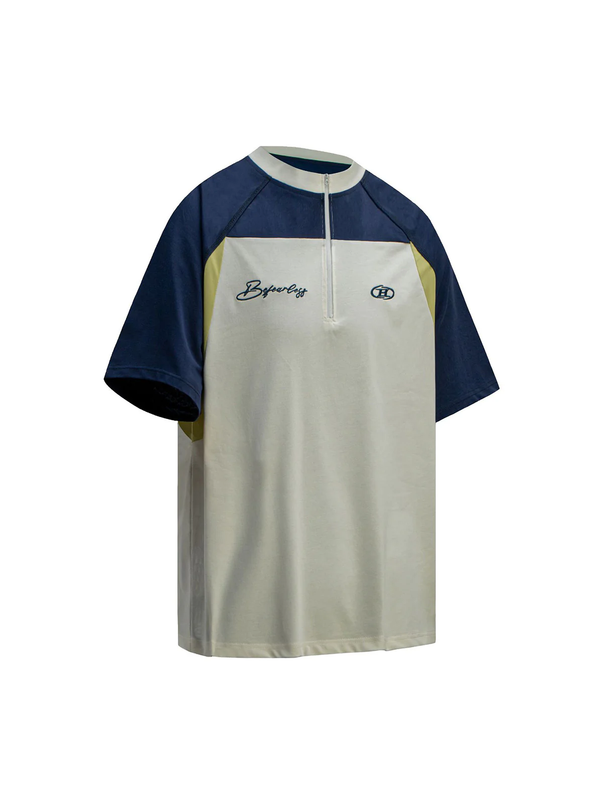 Quick-Dry Contrast Color Quarter Zip Up T-shirt