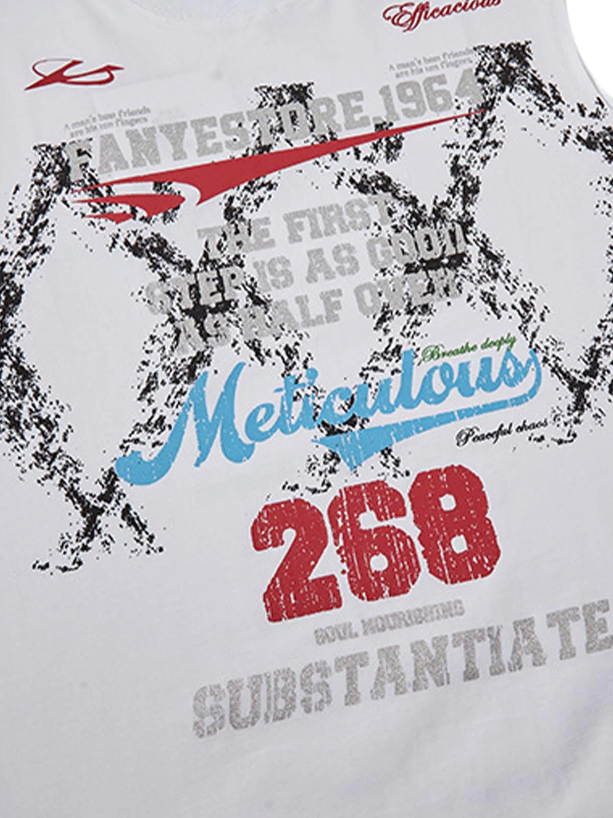 Retro Tattered Print Vest