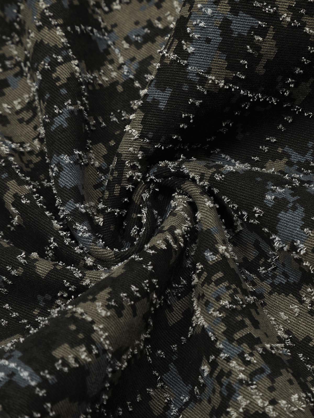 Thesupermade Ripped Camouflage Multi-Pocket Cargo Pants