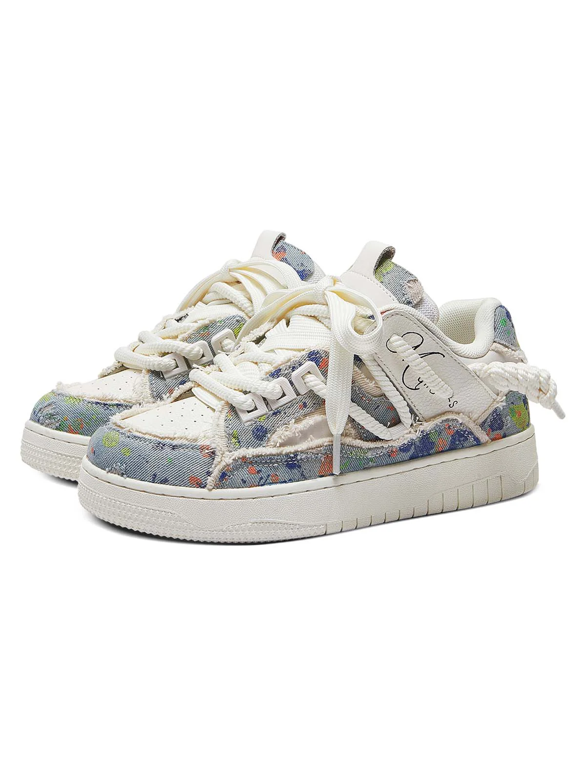Destruction Series Tassel Contrast Color Sneakers - 2356