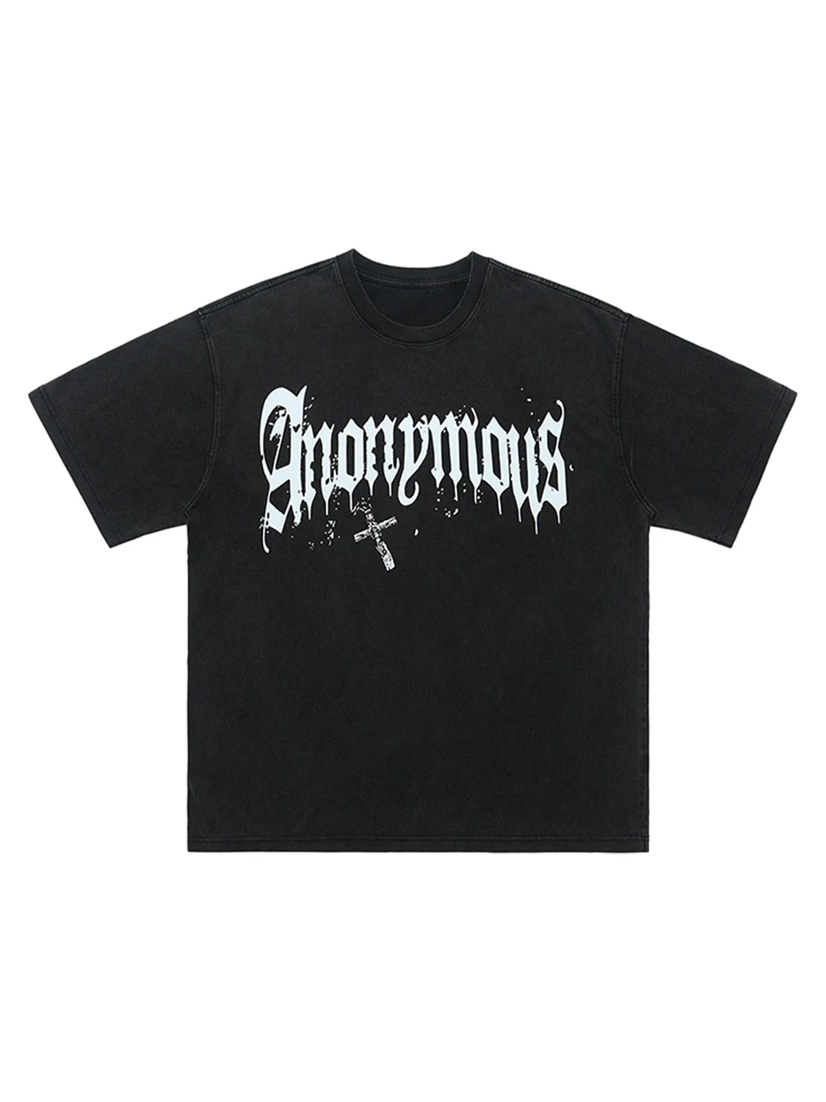 Thesupermade American Street Heavy Washed Distressed Gothic Cross T-shirt