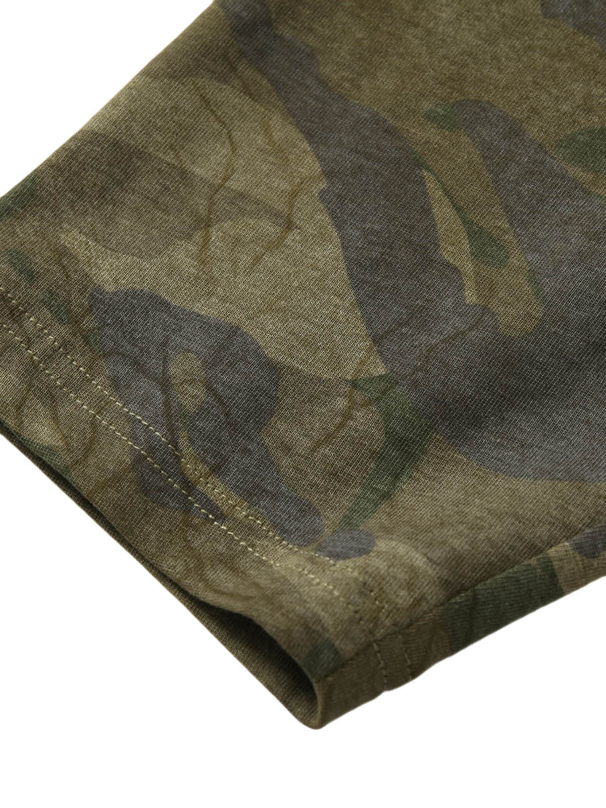 Camouflage Spliced Faux Two-Piece Long-sleeve T-shirt