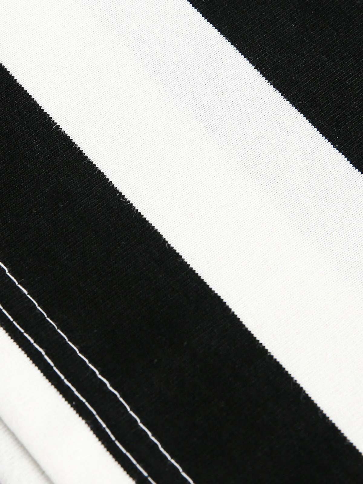 Striped Detachable Fur Collar Long-Sleeve T-shirt - 2397