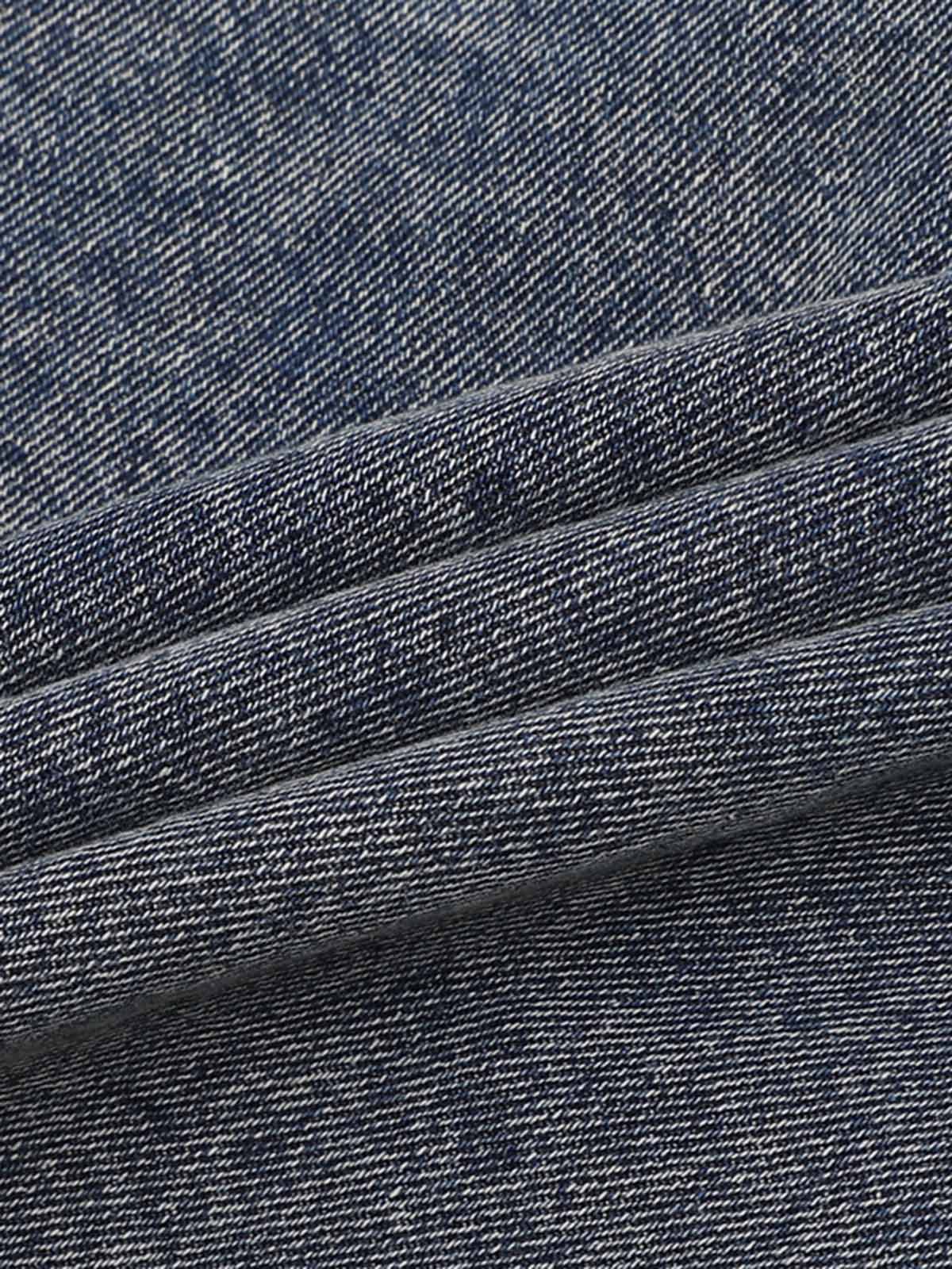 Thesupermade Patchwork Camouflage Ripped Shirt Jorts Denim Suit