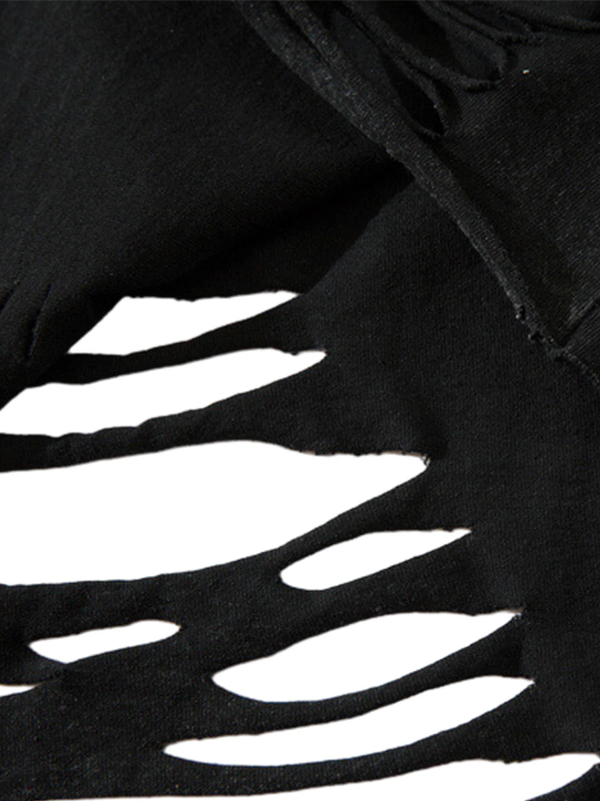 Distressed Ripped Graphic Cross Print Vest