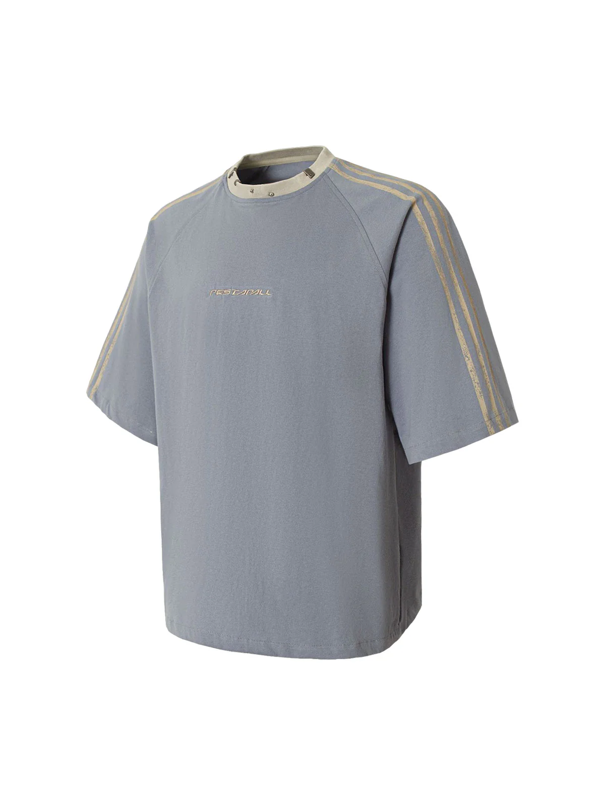 Heavy Washed Street Metal Collar T-shirt