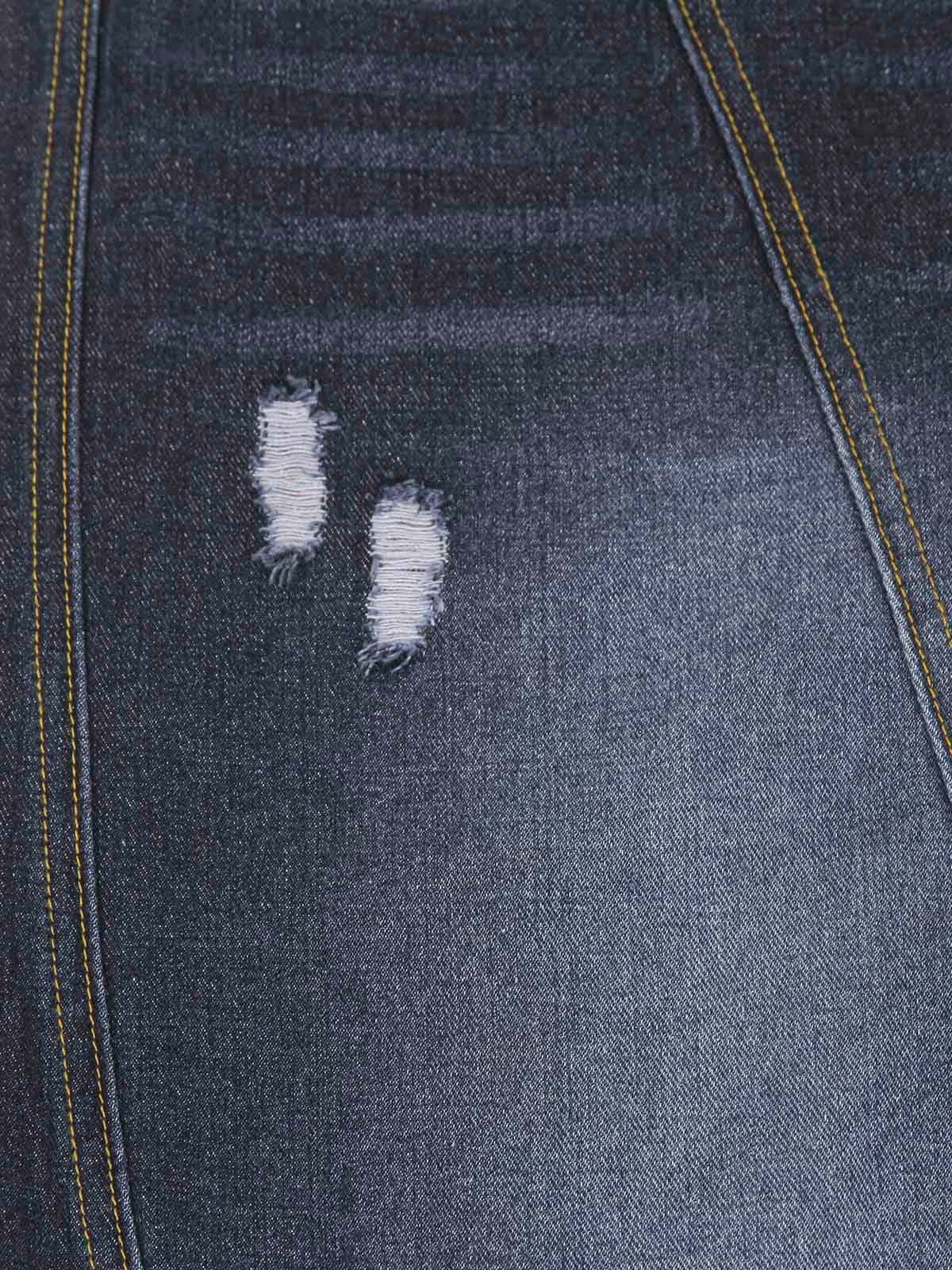 Washed Ripped Embroidered Barrel Jeans