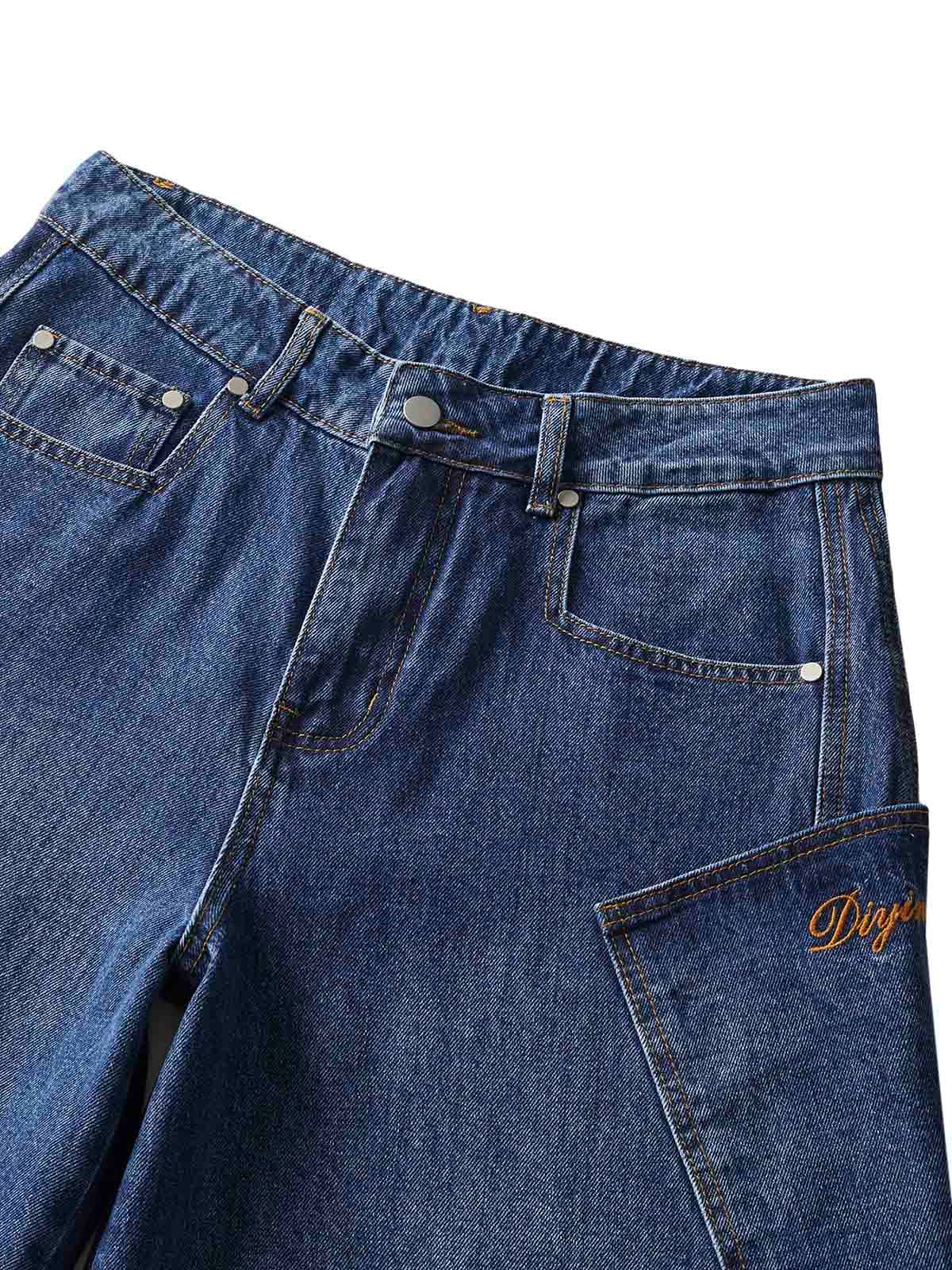 Embroidered Barrel Leg Jeans