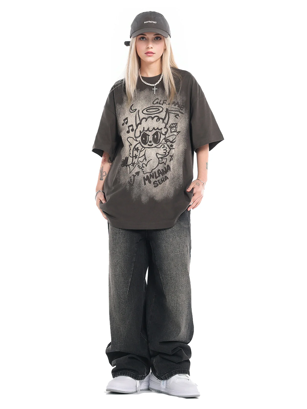 Oversized Angel Graphic T-Shirt