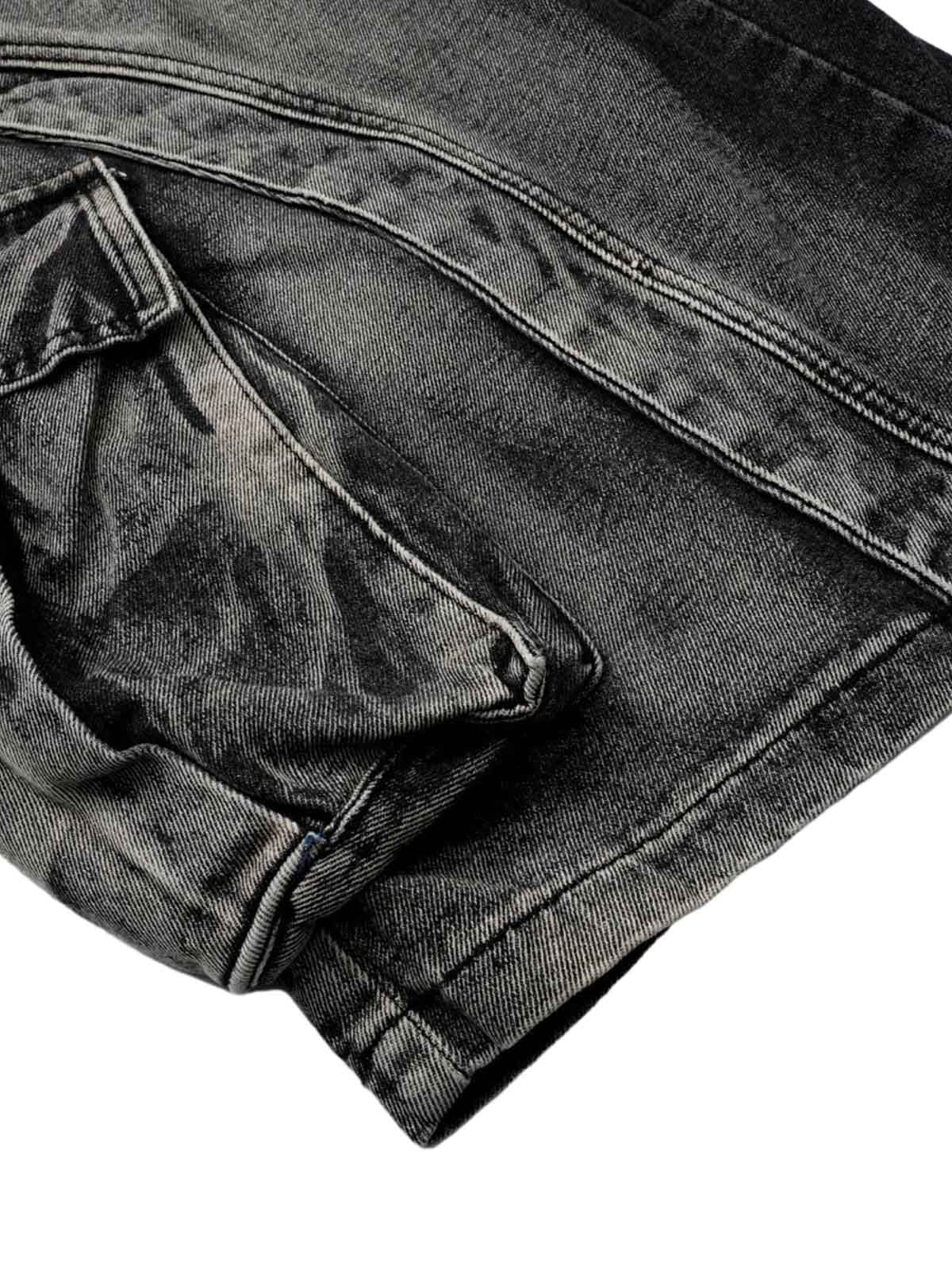 Washed Cargo Denim Shorts - 2382