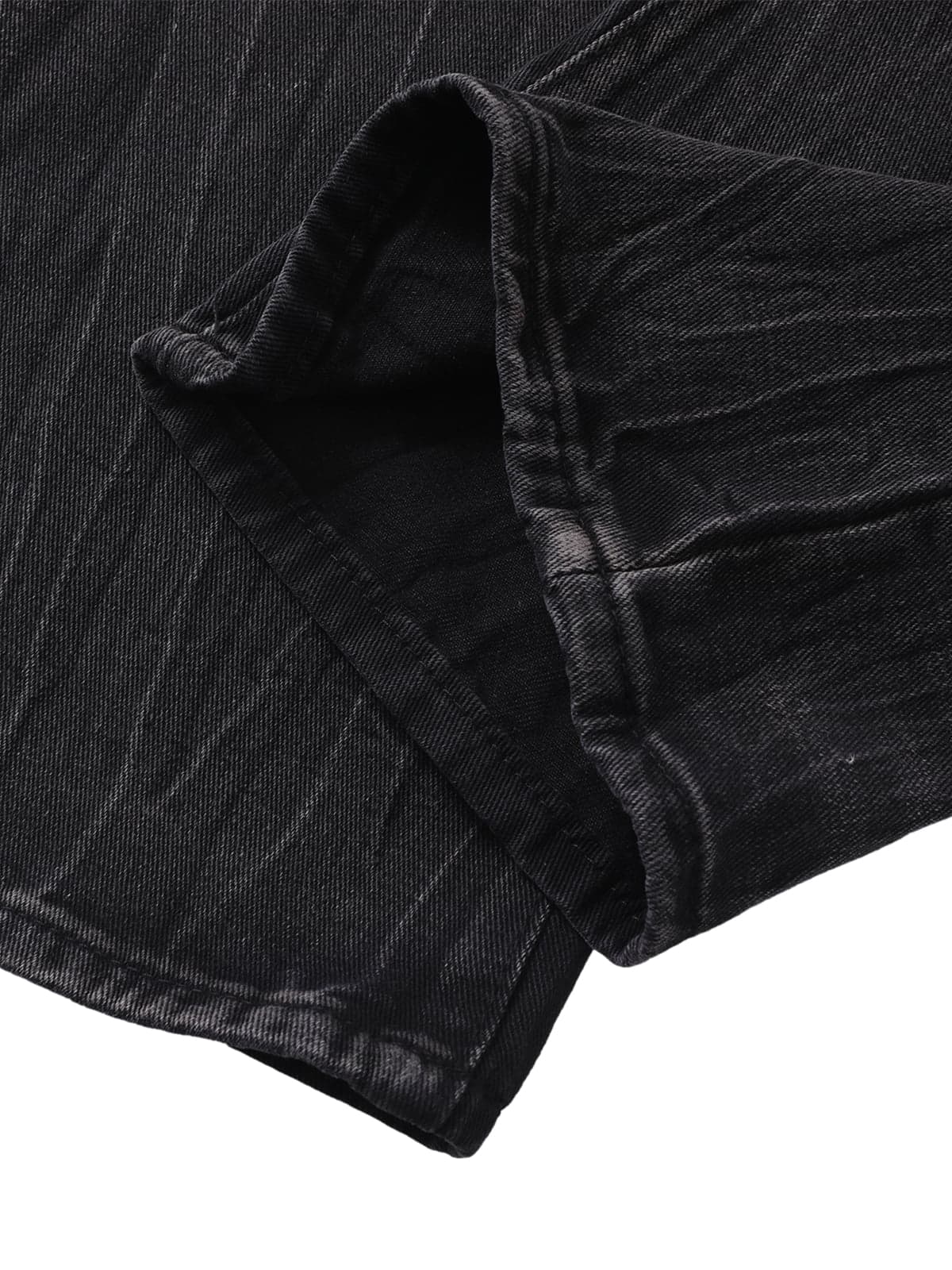 Washed Distressed Straight Jeans