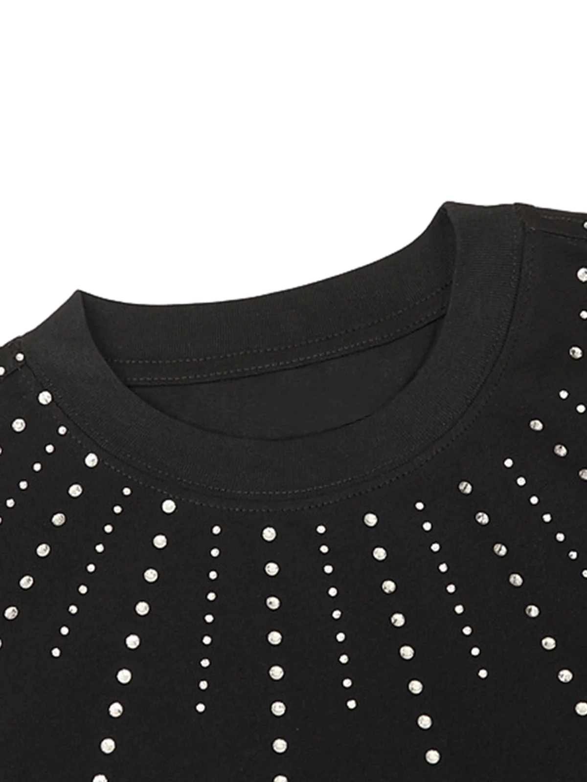 Heavy Rhinestone Short-Sleeve T-shirt