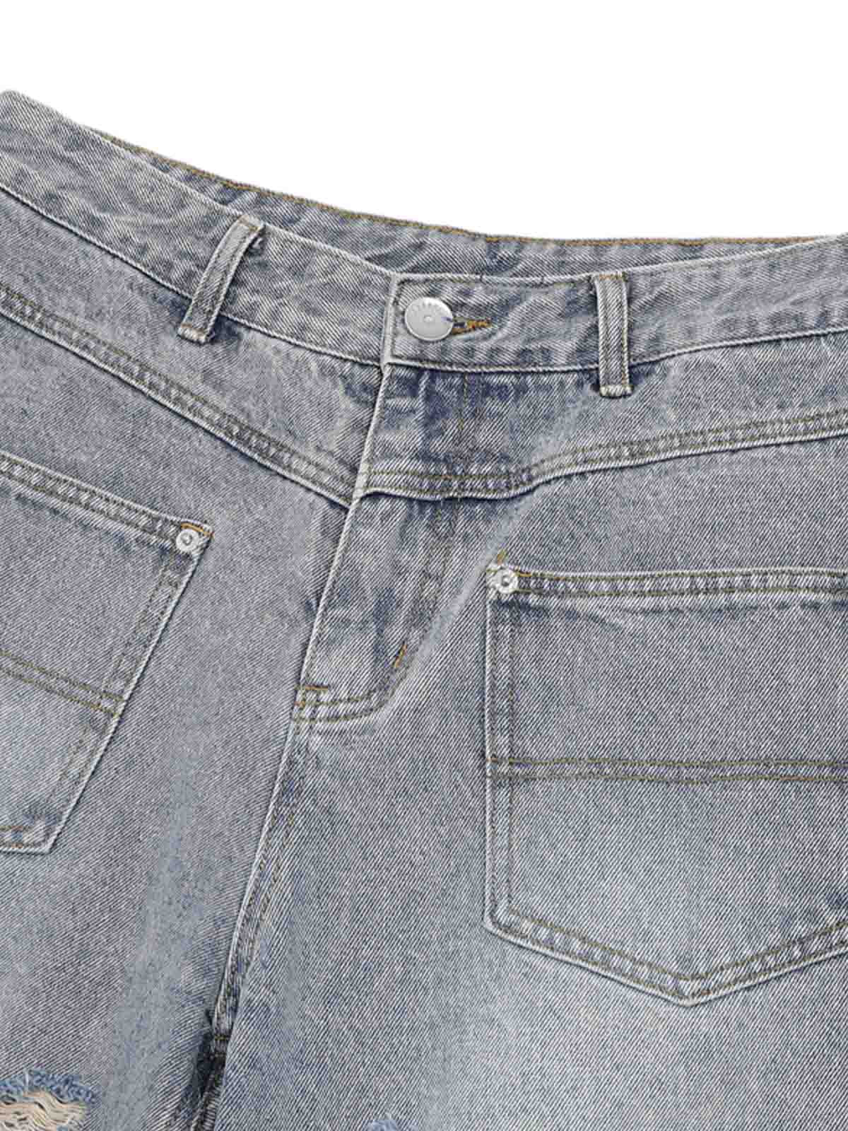 Distressed Ripped Denim Suit