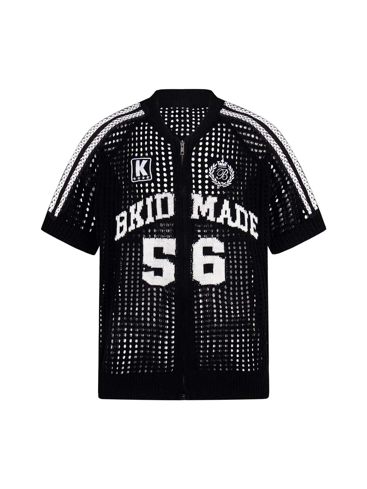 Mesh Zip-Up Sports Jersey Short Sleeve Shirt