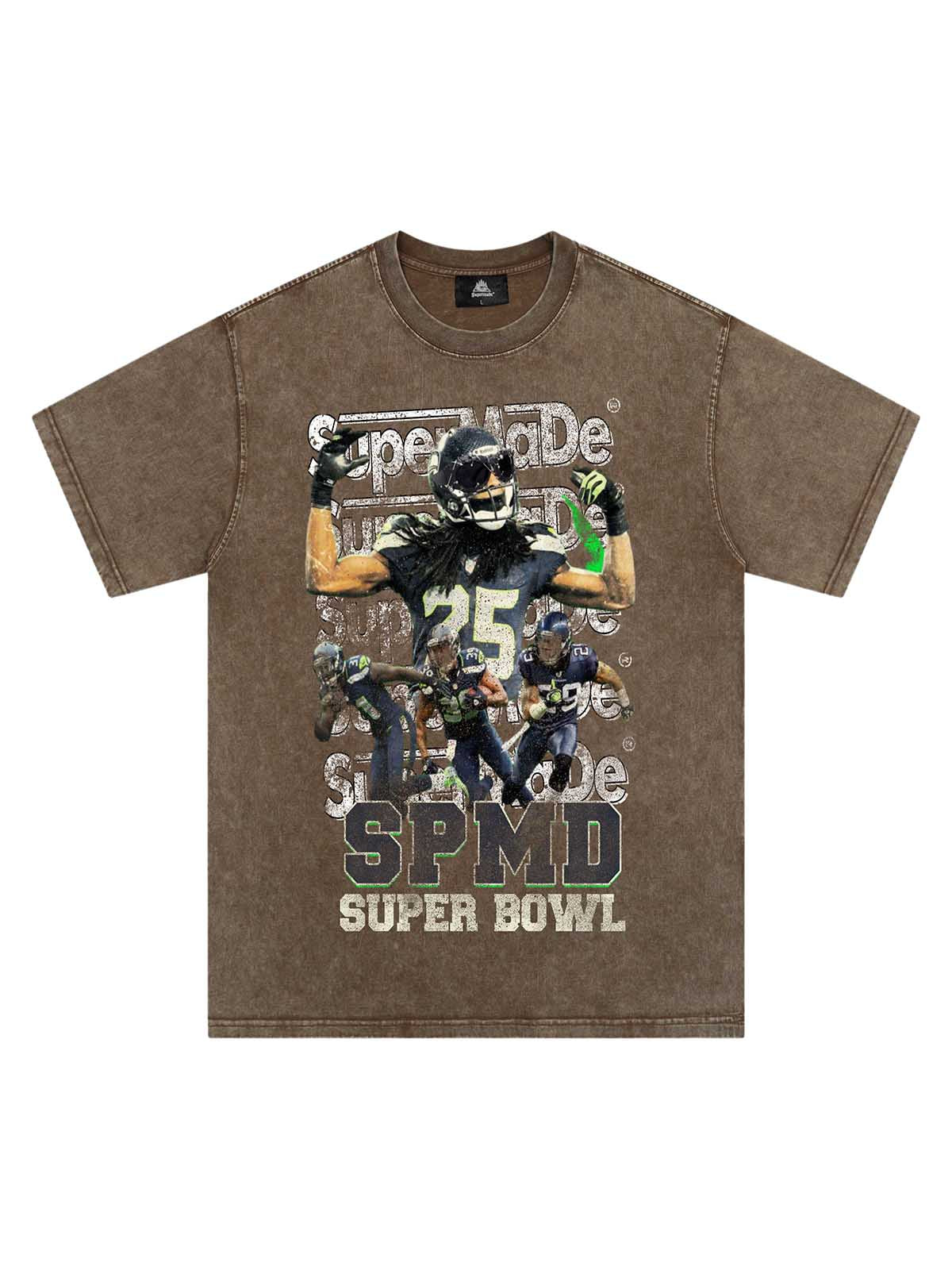 Super Bowl Football Print T-shirt - 2309